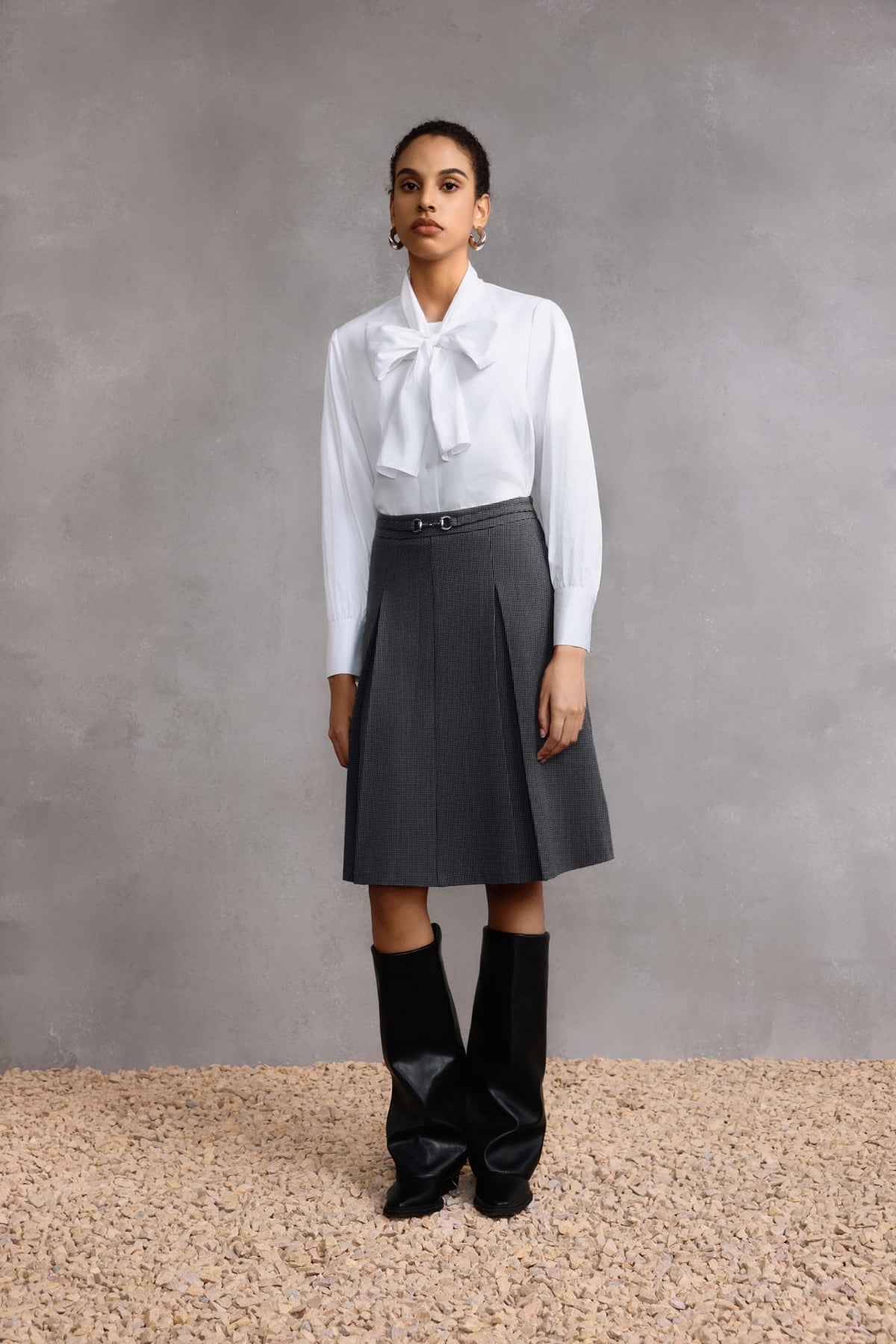 G2000 Skirts Houndstooth A-Line Skirt Beluga Regular