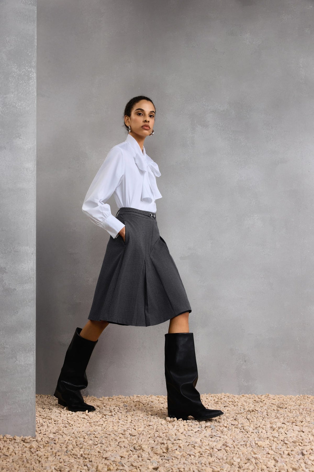 G2000 - Skirts - Houndstooth A-Line Skirt