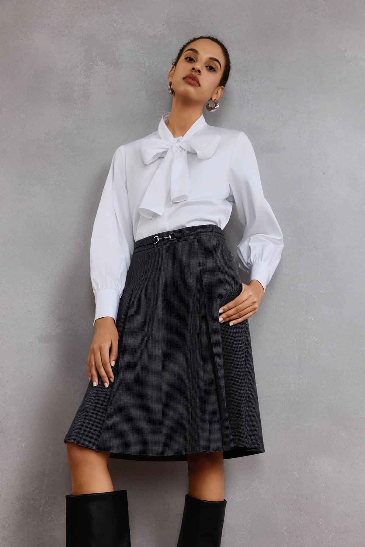 G2000 - Skirts - Houndstooth A-Line Skirt