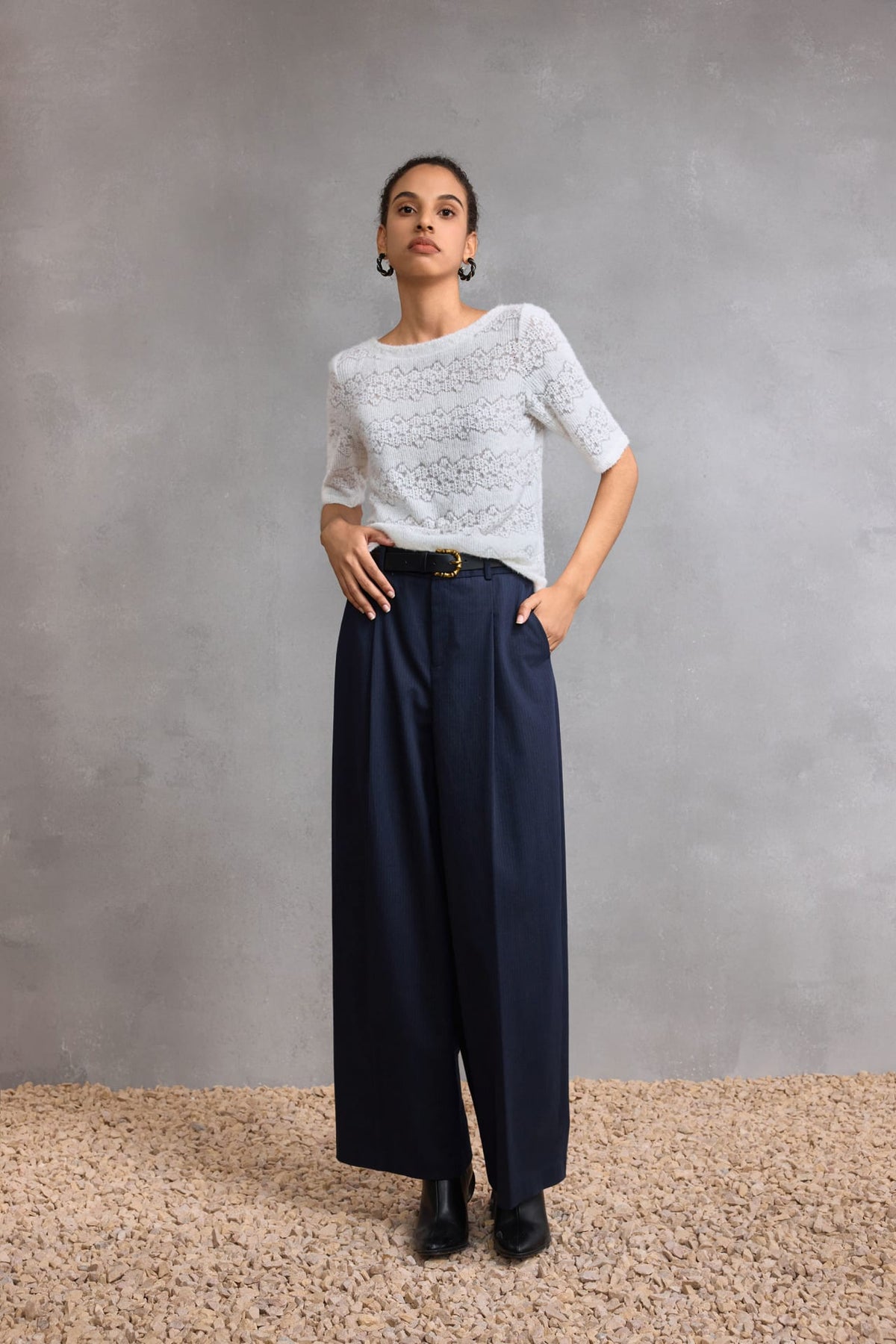 G2000 Pants Wide Leg Denim Jeans Dark Navy Regular