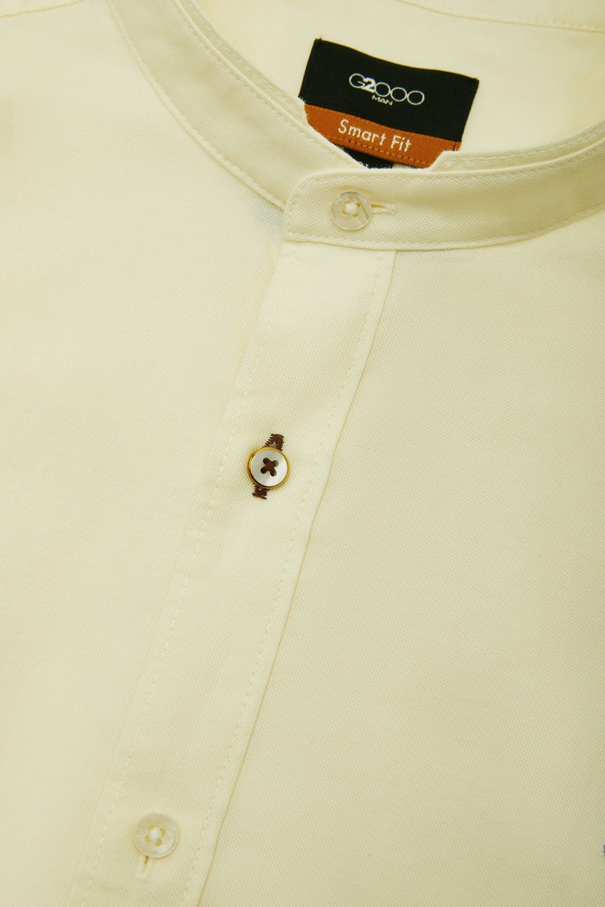 G2000 Shirts Wrinkle Free Oxford Stand Collar Smart Fit Casual Shirt with Logo