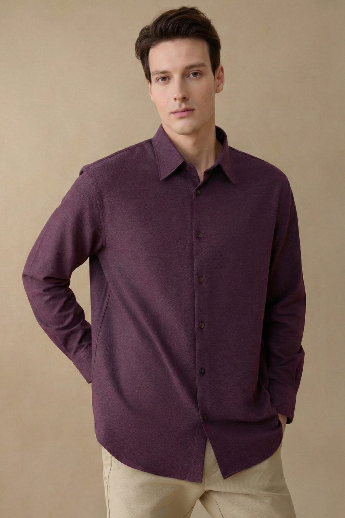 G2000 Shirts 1 Side Brushed 2-Tone Flannel Comfort Fit Casual Shirt