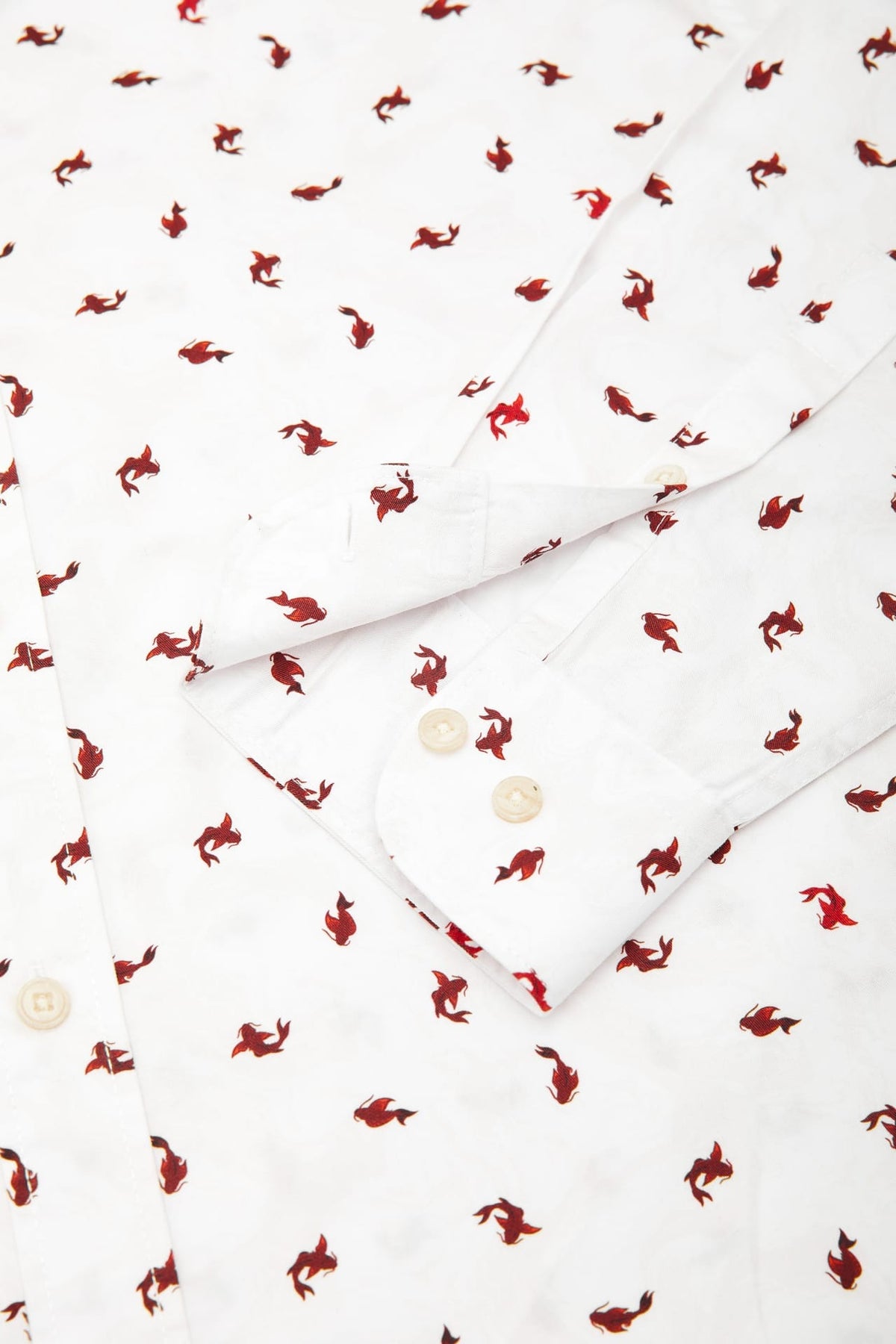 G2000 Shirts Wrinkle Free Twill Mini Koi Printed Comfort Fit Casual Shirt