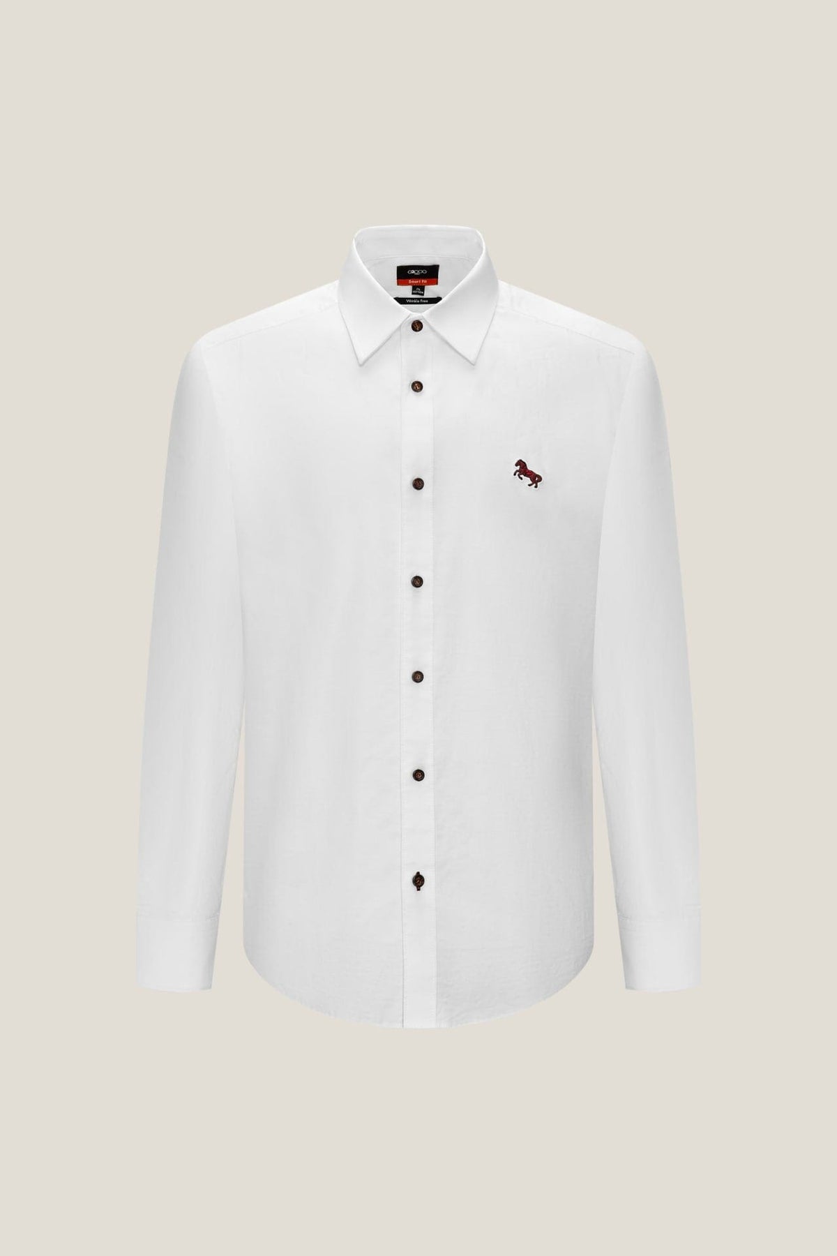 G2000 Shirts Wrinkle Free Oxford Smart Fit Casual Shirt with Logo White Smart