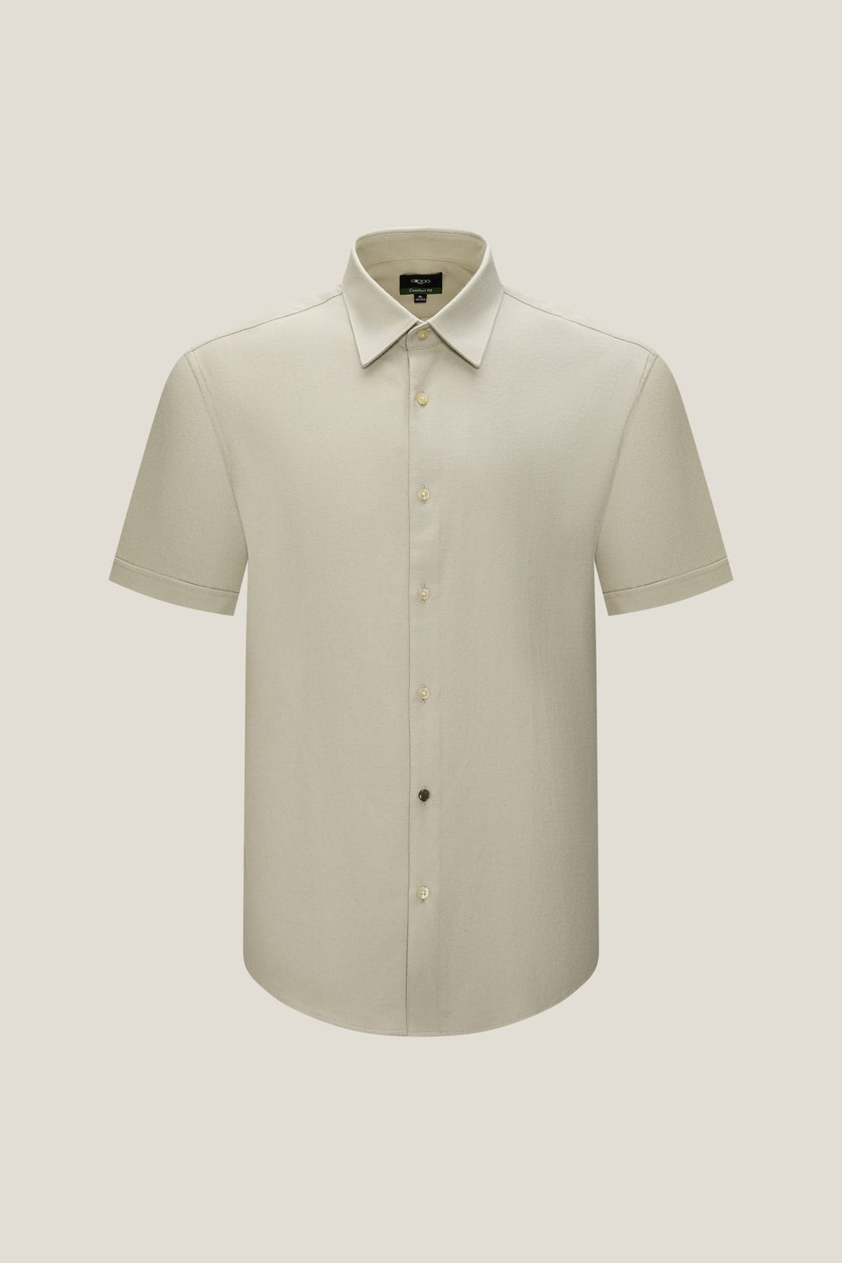 G2000 Shirts 1 Side Brushed 2-Tone Flannel Comfort Fit Short Sleeve Casual Shirt Beige Comfort