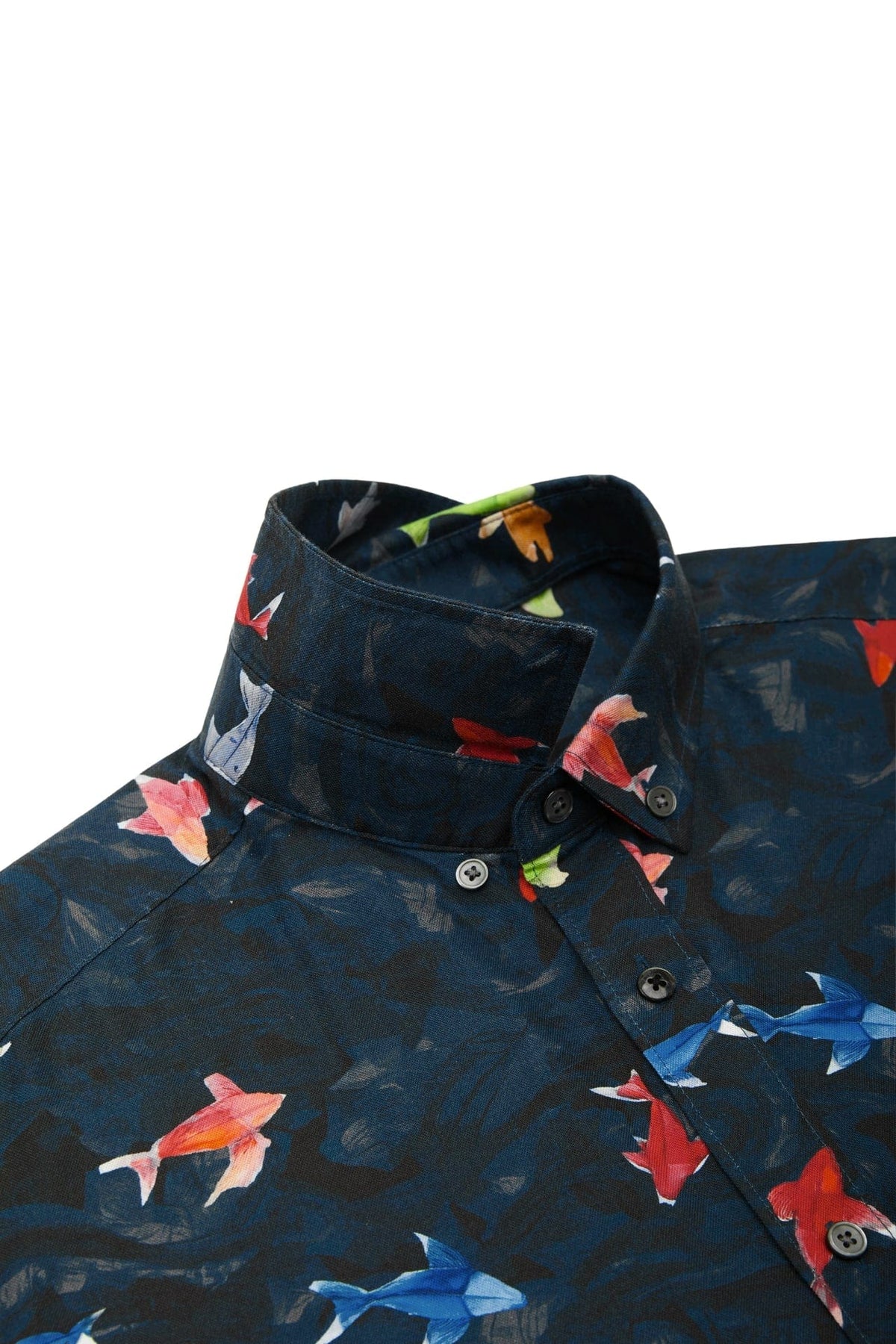 G2000 - Shirts - Wrinkle Free Oxford Koi Printed Smart Fit Short Sleeve Casual Shirt
