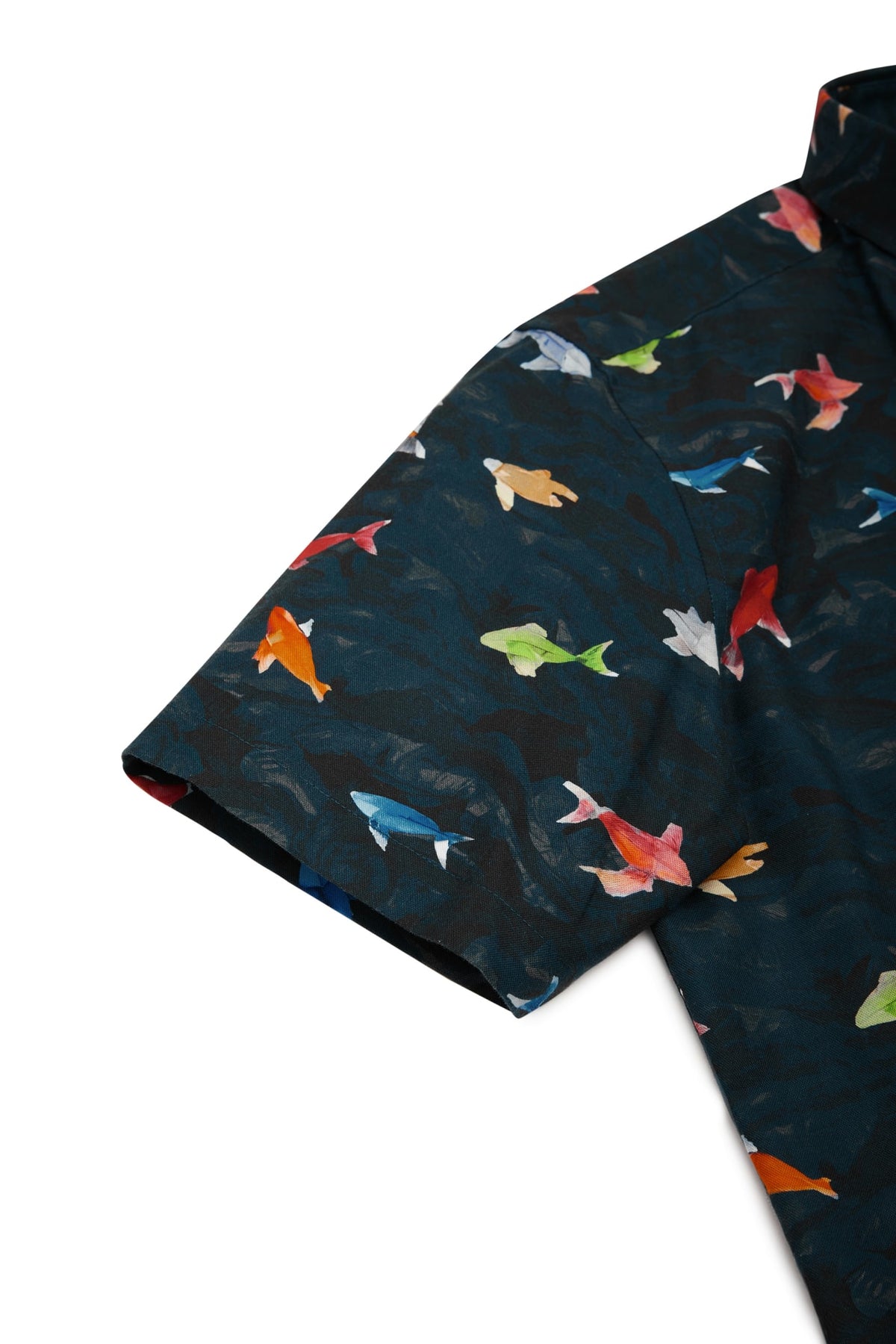 G2000 - Shirts - Wrinkle Free Oxford Koi Printed Smart Fit Short Sleeve Casual Shirt