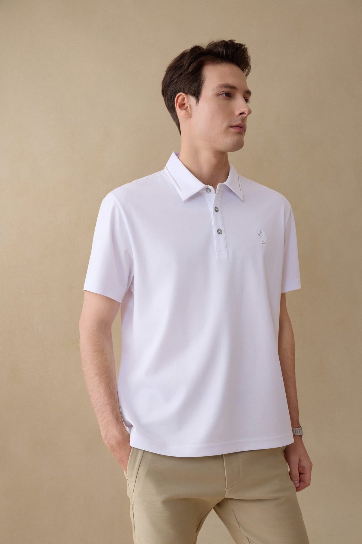 G2000 Polos Mercerized Cotton Pique Smart Fit Polo with Logo White Smart