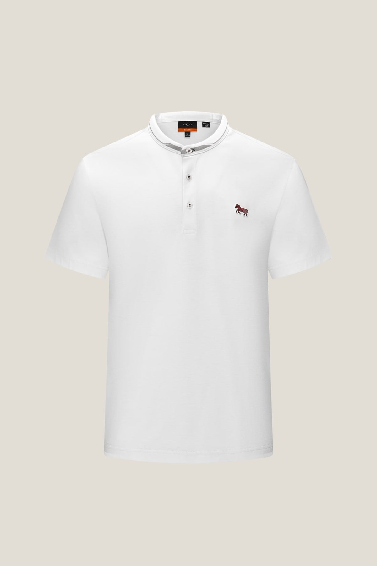 G2000 Polos Mercerized Cotton Pique Stand Collar Smart Fit Polo with Logo White Smart
