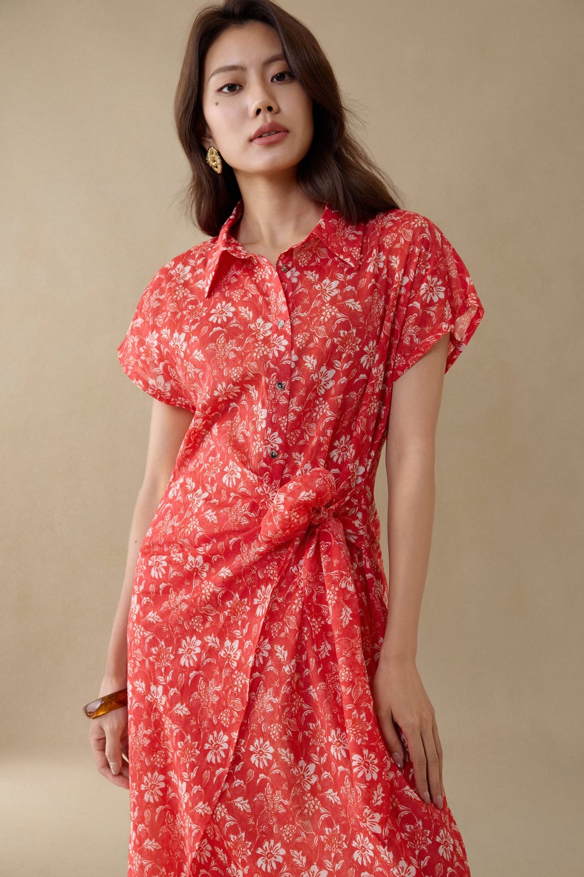 G2000 - Dresses - Floral Print Wrap Shirt Dress