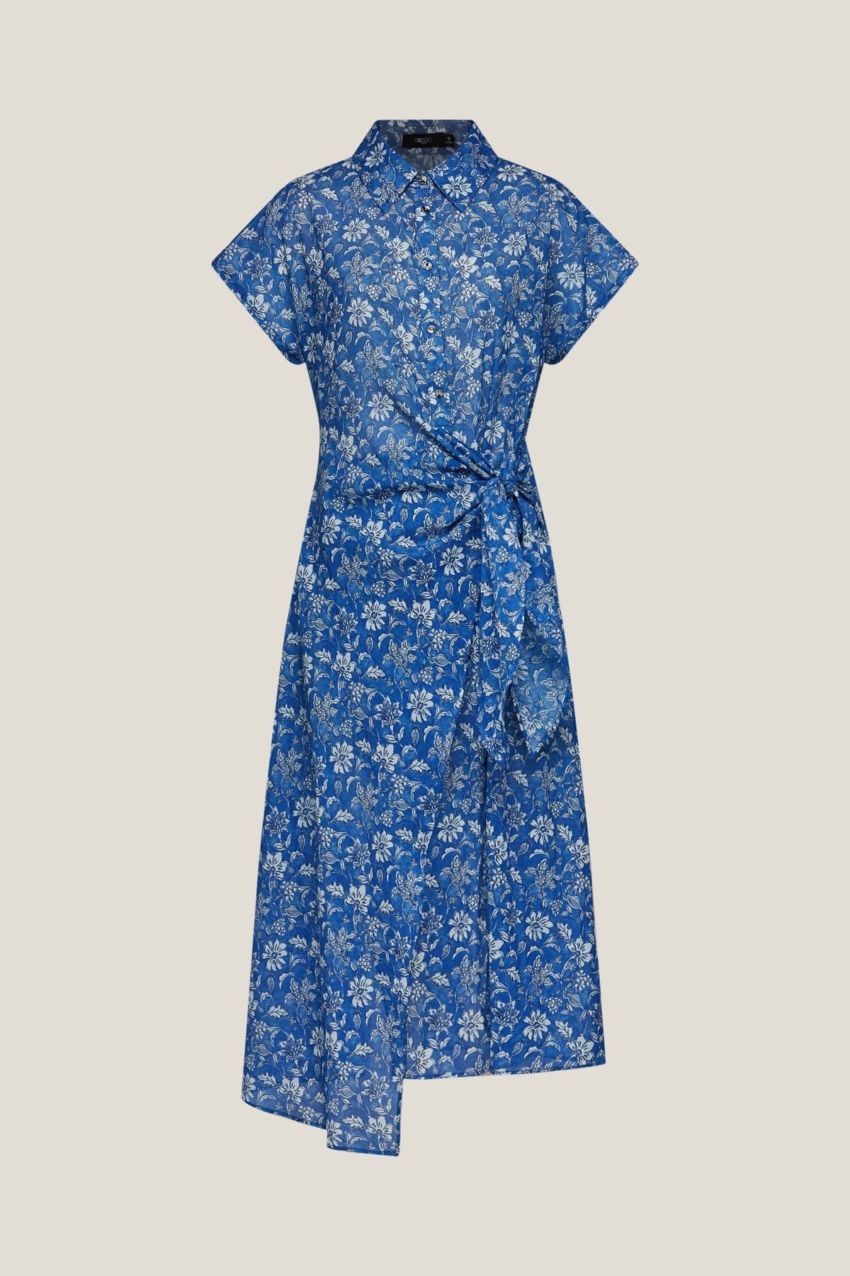 G2000 Dresses Floral Print Wrap Shirt Dress Dusty Blue Regular