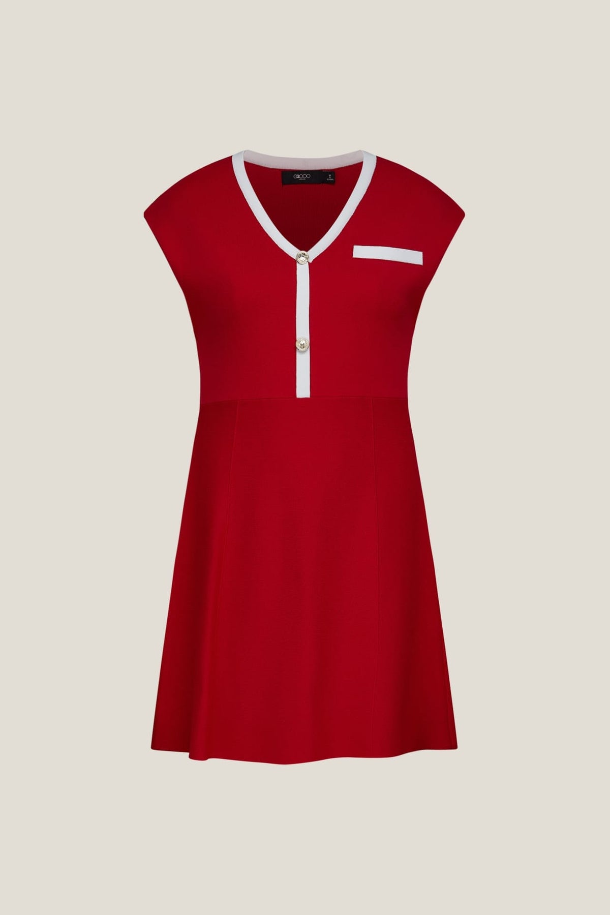 G2000 Dresses V-Neck Tipped Knit Dress Rosso Regular