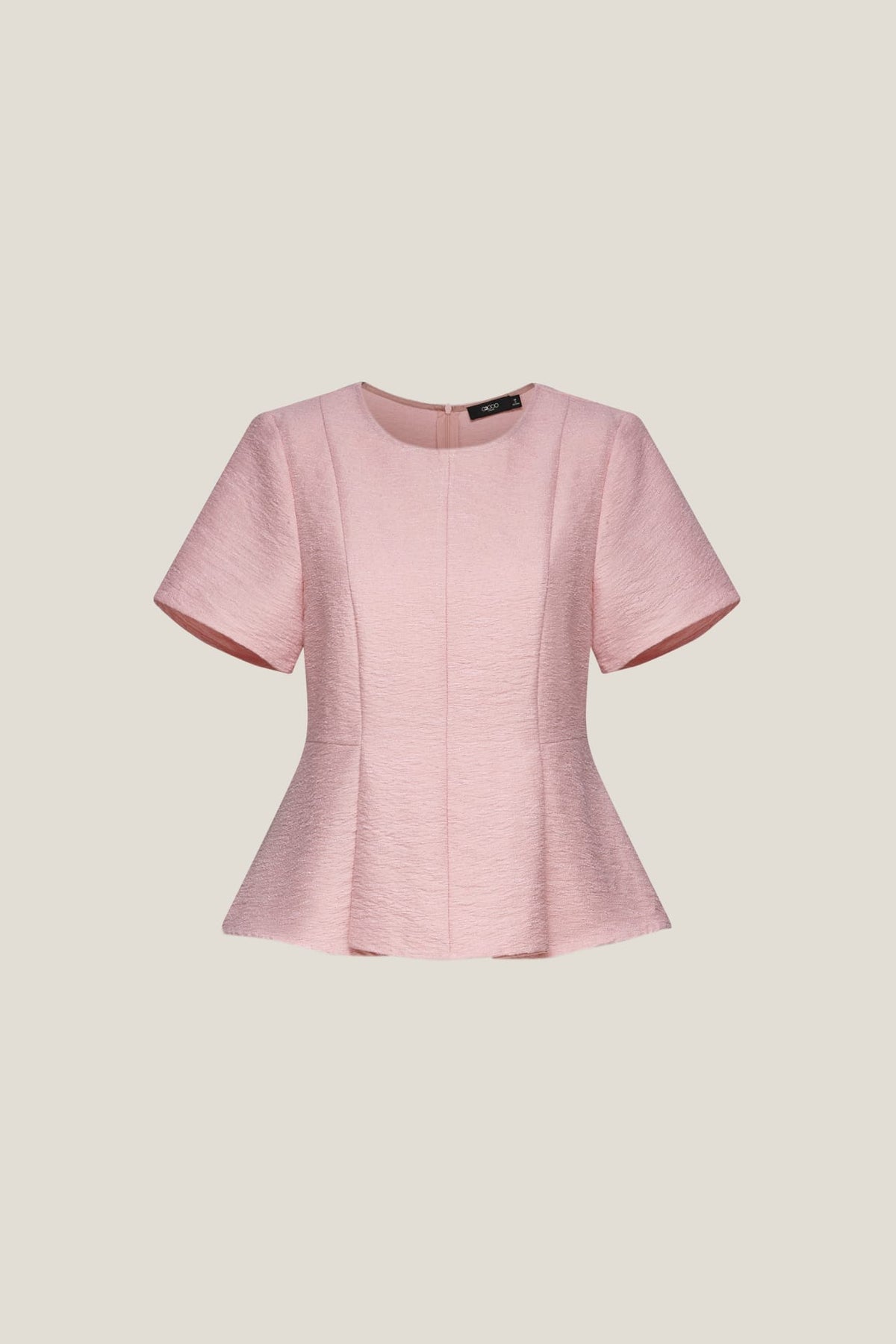 G2000 - Blouses - Tweed Peplum Top - Pink - Regular