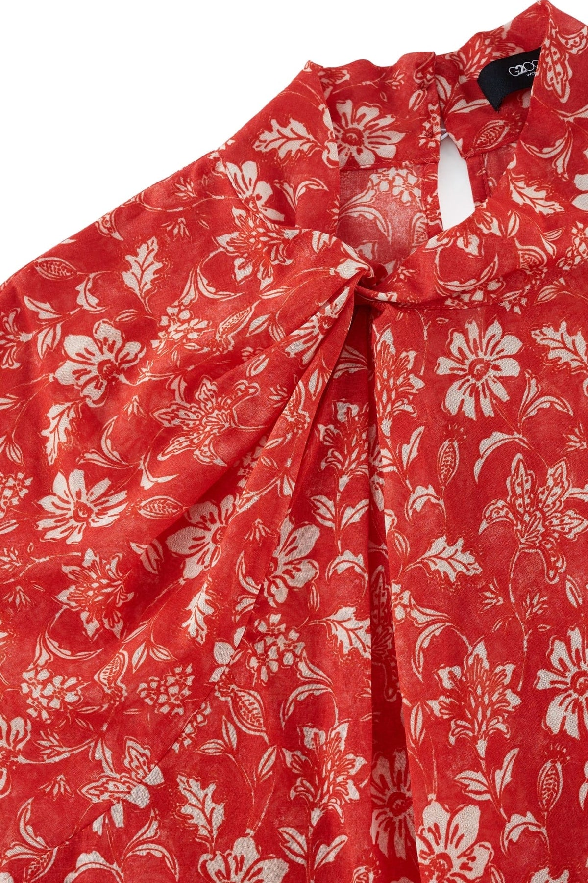 G2000 - Blouses - Tie-Neck Floral Print Blouse