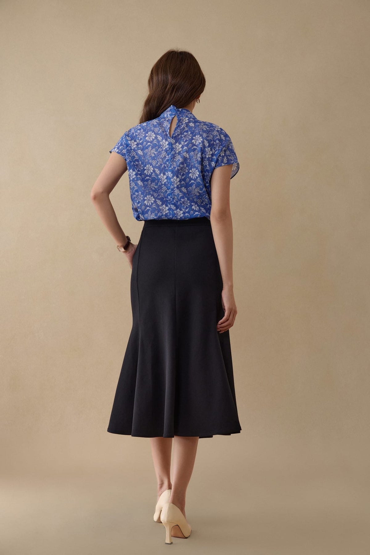 G2000 - Blouses - Tie-Neck Floral Print Blouse