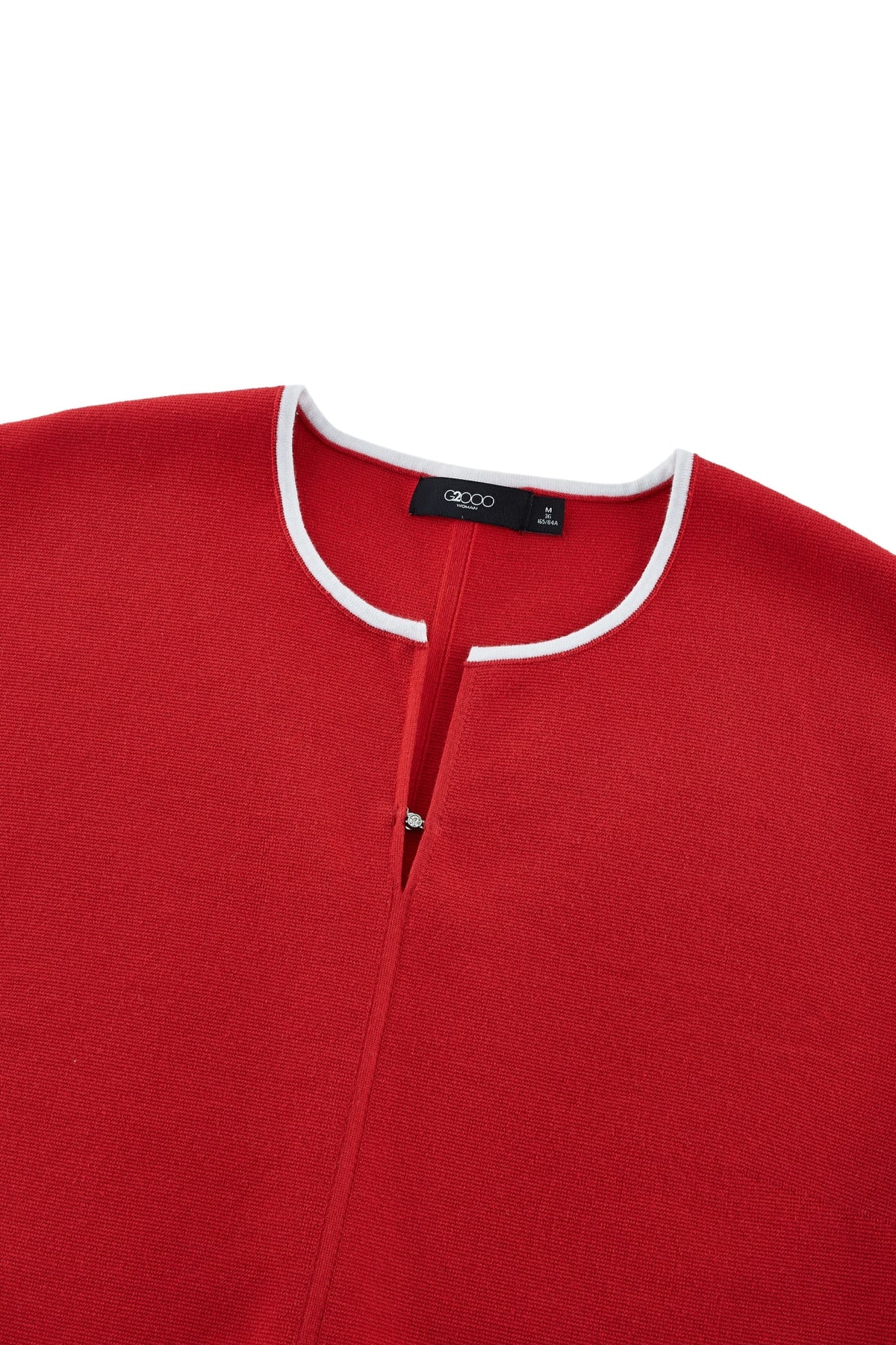 G2000 - Sweaters - Contrast Collar Slit Neck Top
