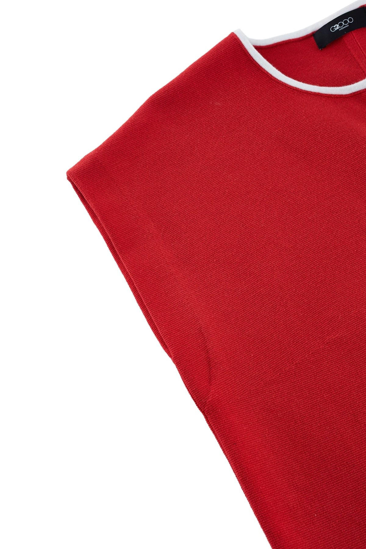 G2000 - Sweaters - Contrast Collar Slit Neck Top