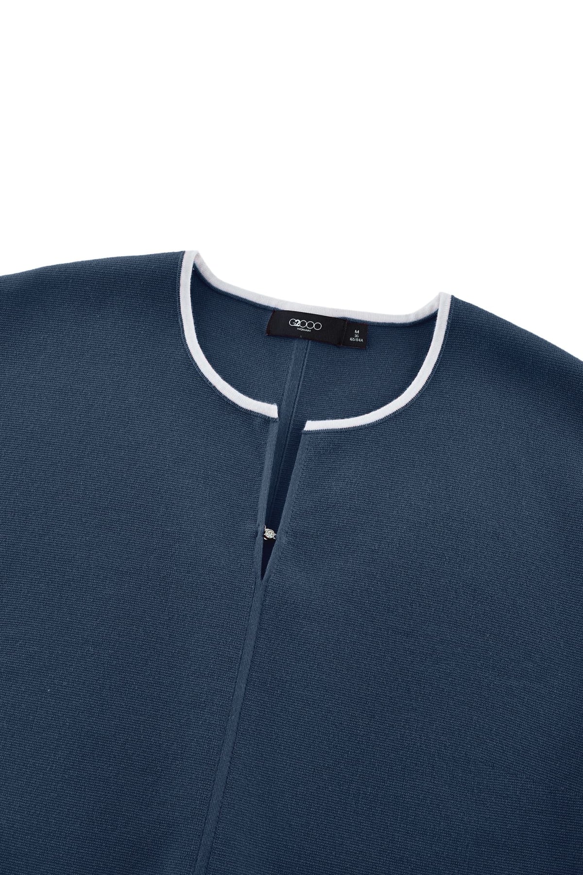 G2000 - Sweaters - Contrast Collar Slit Neck Top