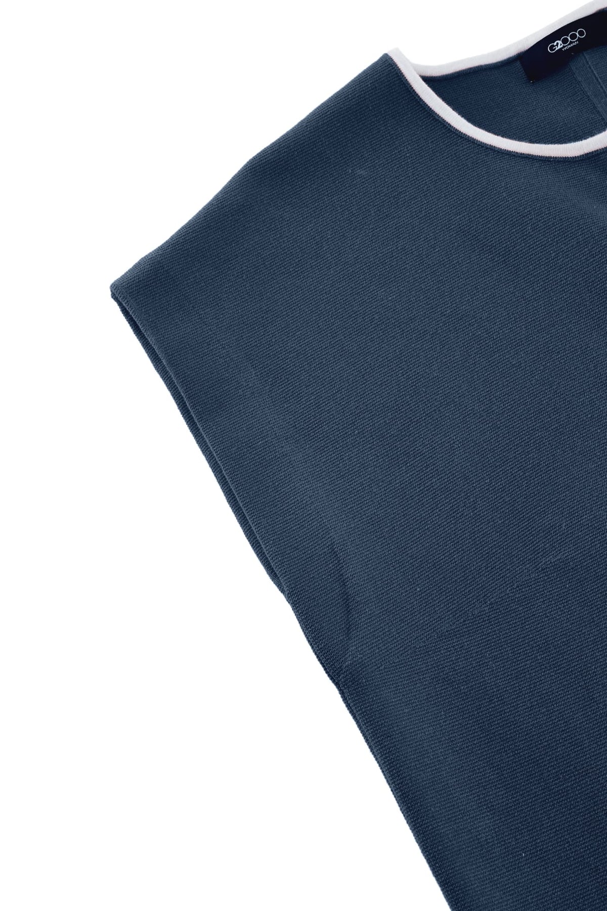 G2000 - Sweaters - Contrast Collar Slit Neck Top