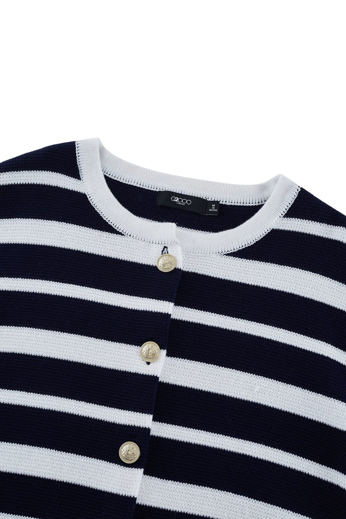 G2000 - Cardigans - Round Neck Stripe Cardigan
