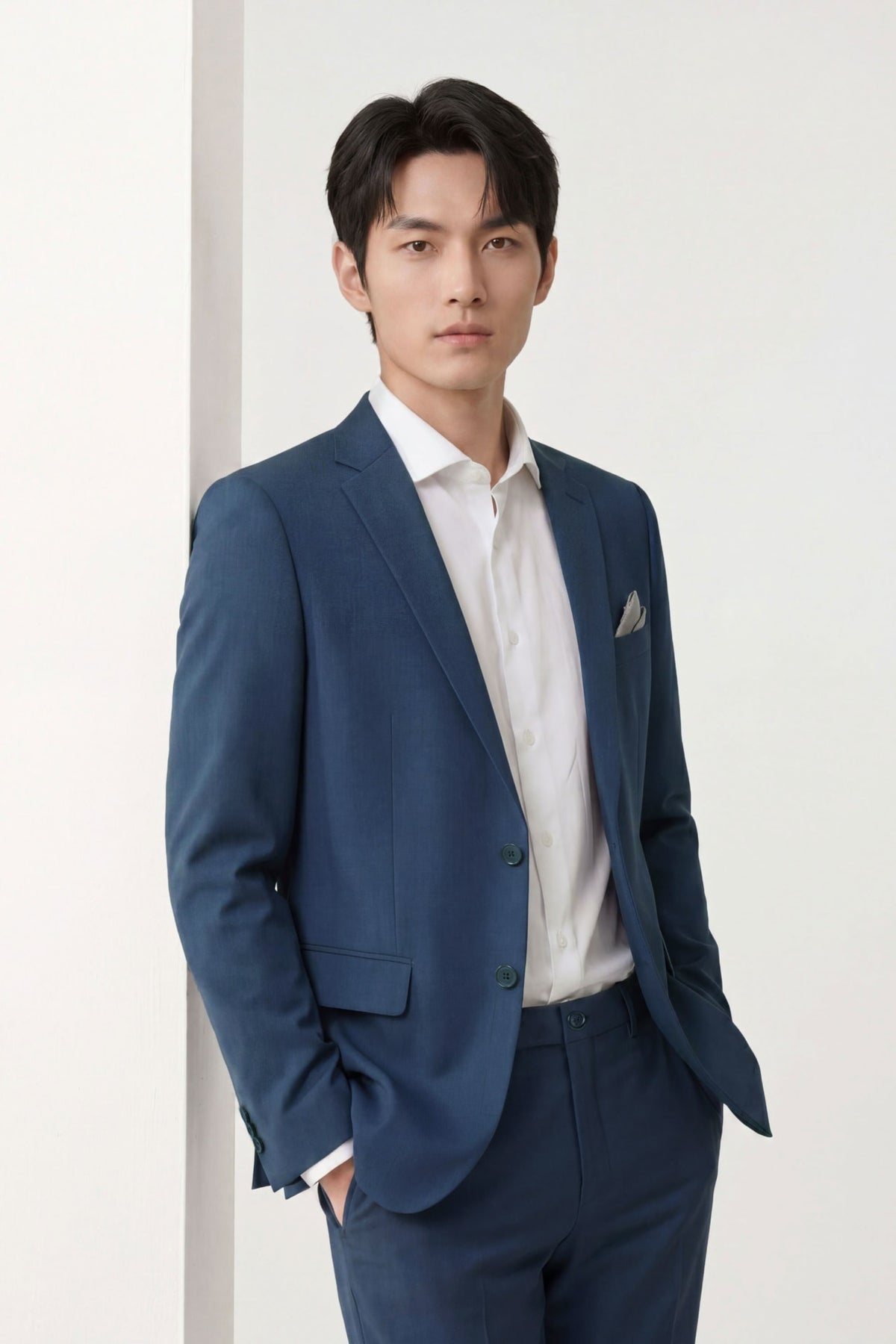 G2000 Suits Machine Washable Poly Twill Regular Fit Suit Blazer Estate Blue Smart