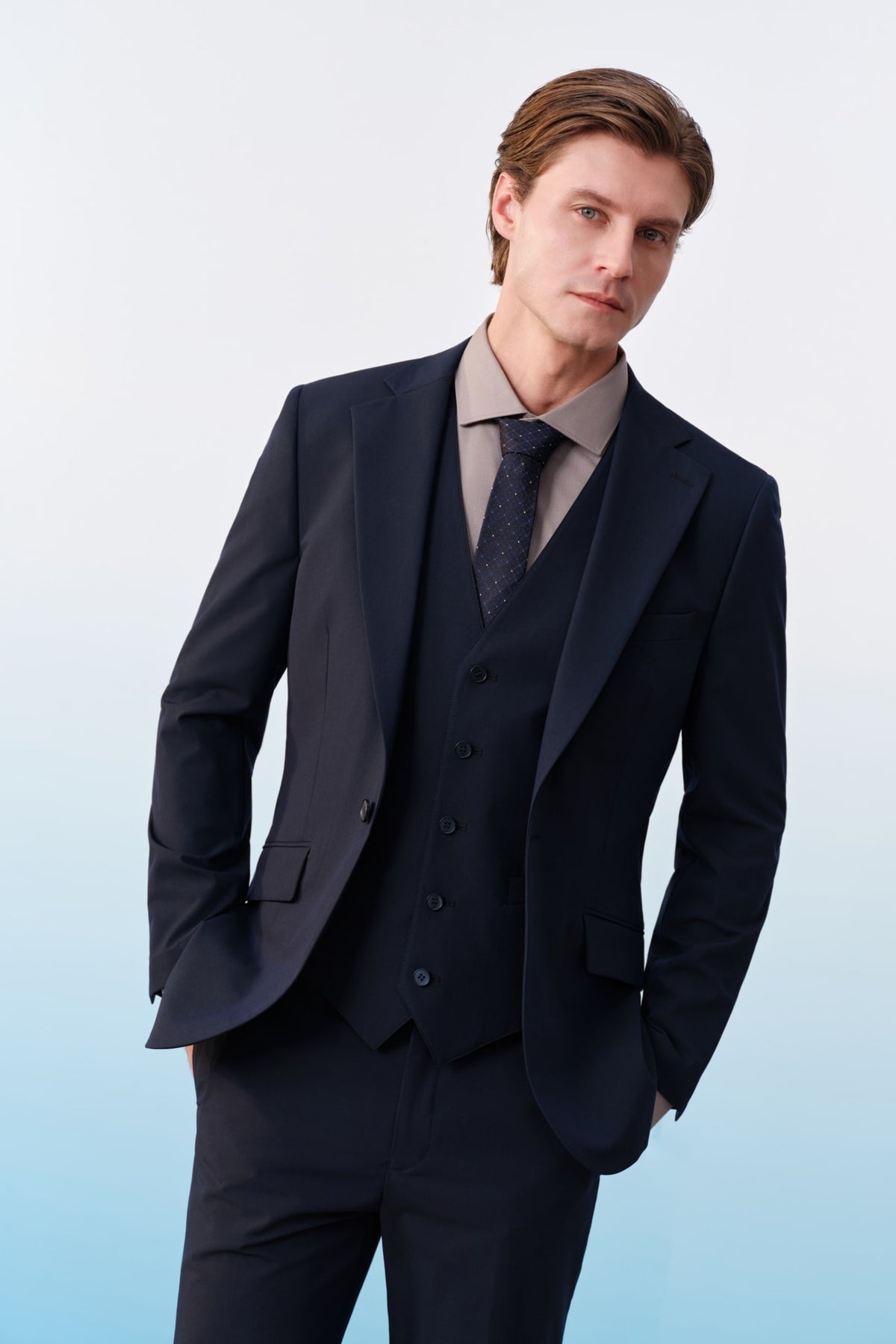 G2000 - Suits - Multi-Way Stretch Cool Touch Plain Weave Slim Fit Suit Blazer - Slim - Estate Blue
