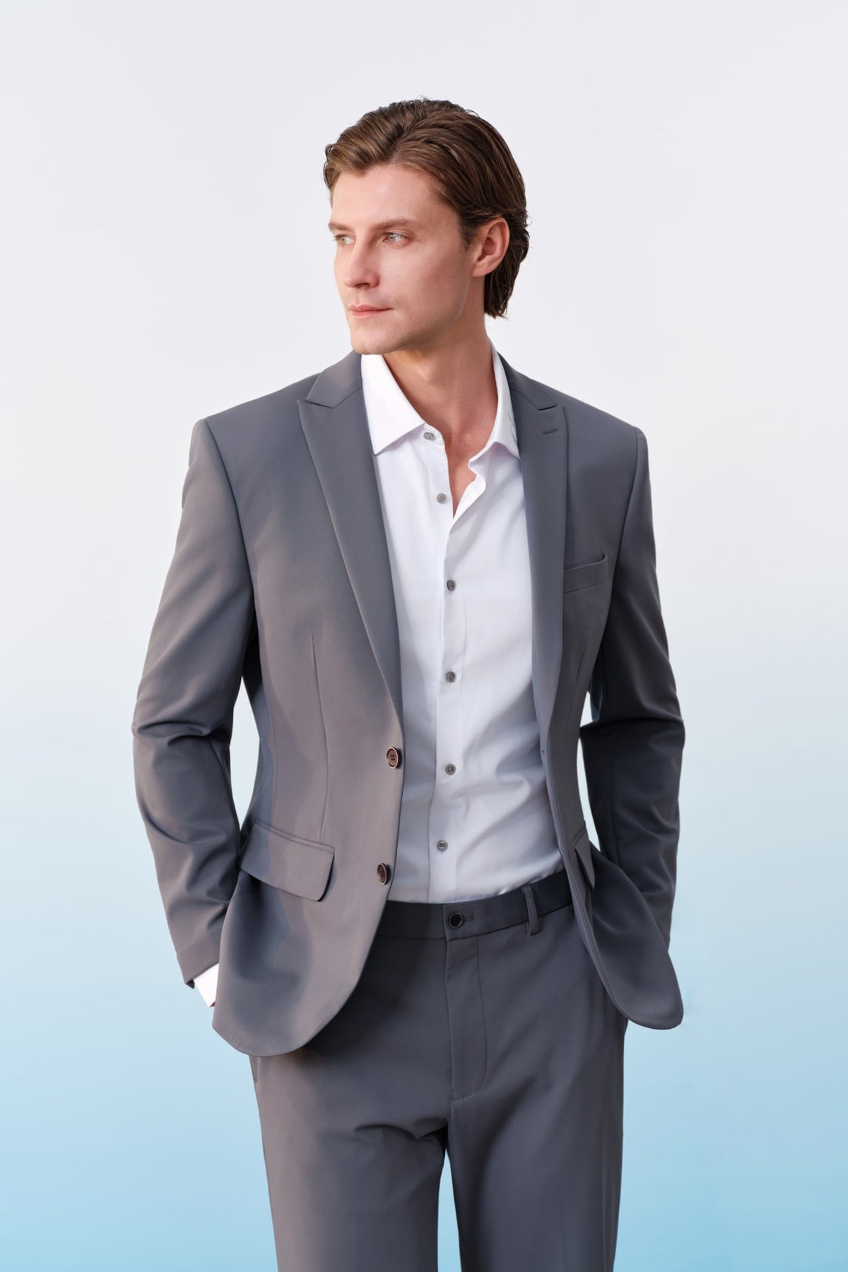 G2000 Suits Multi-Way Stretch Silk Blend Regular Fit Suit Blazer Riviera Regular