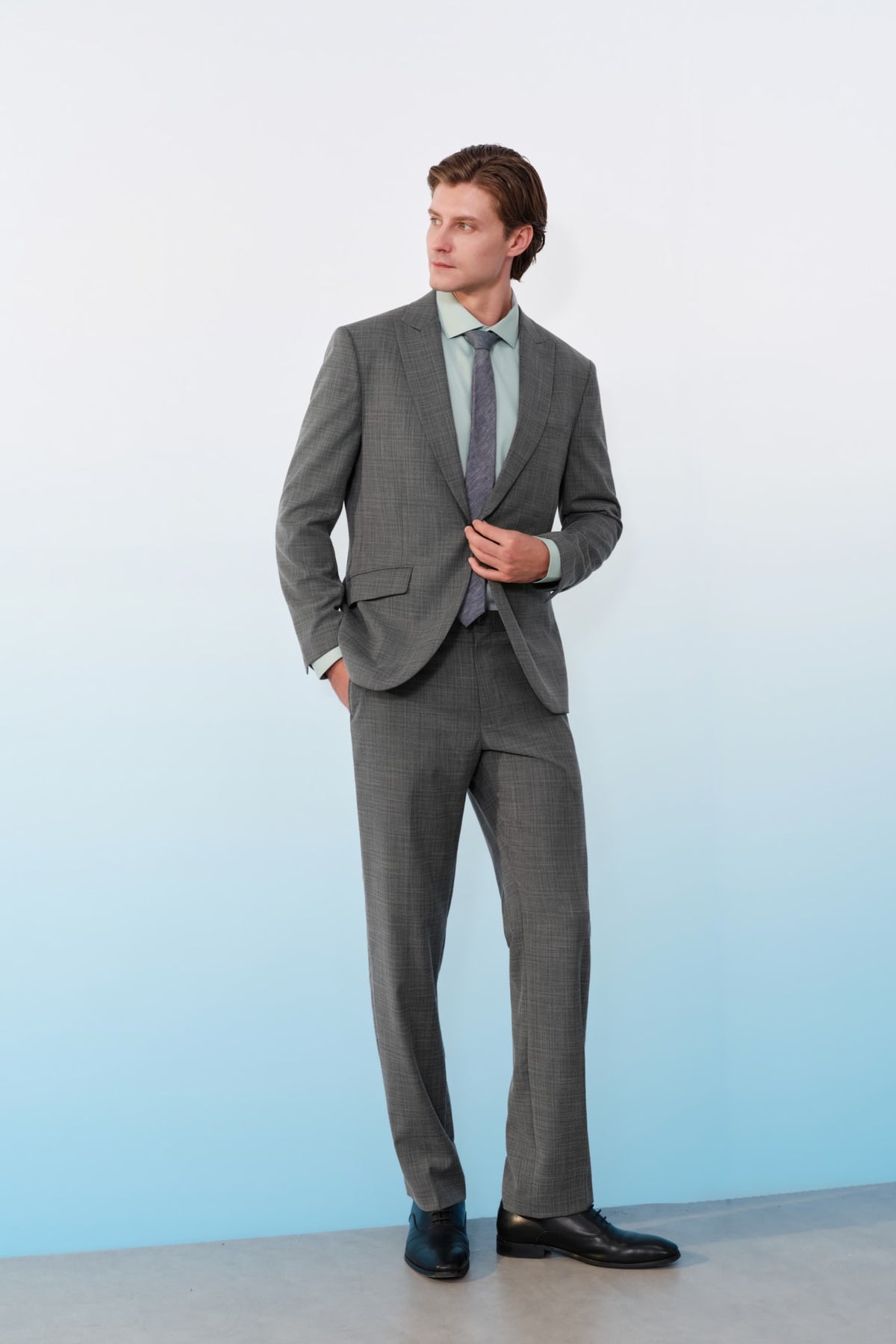 G2000 Suits Poly Blend Check Stretch Regular Fit Suit Blazer