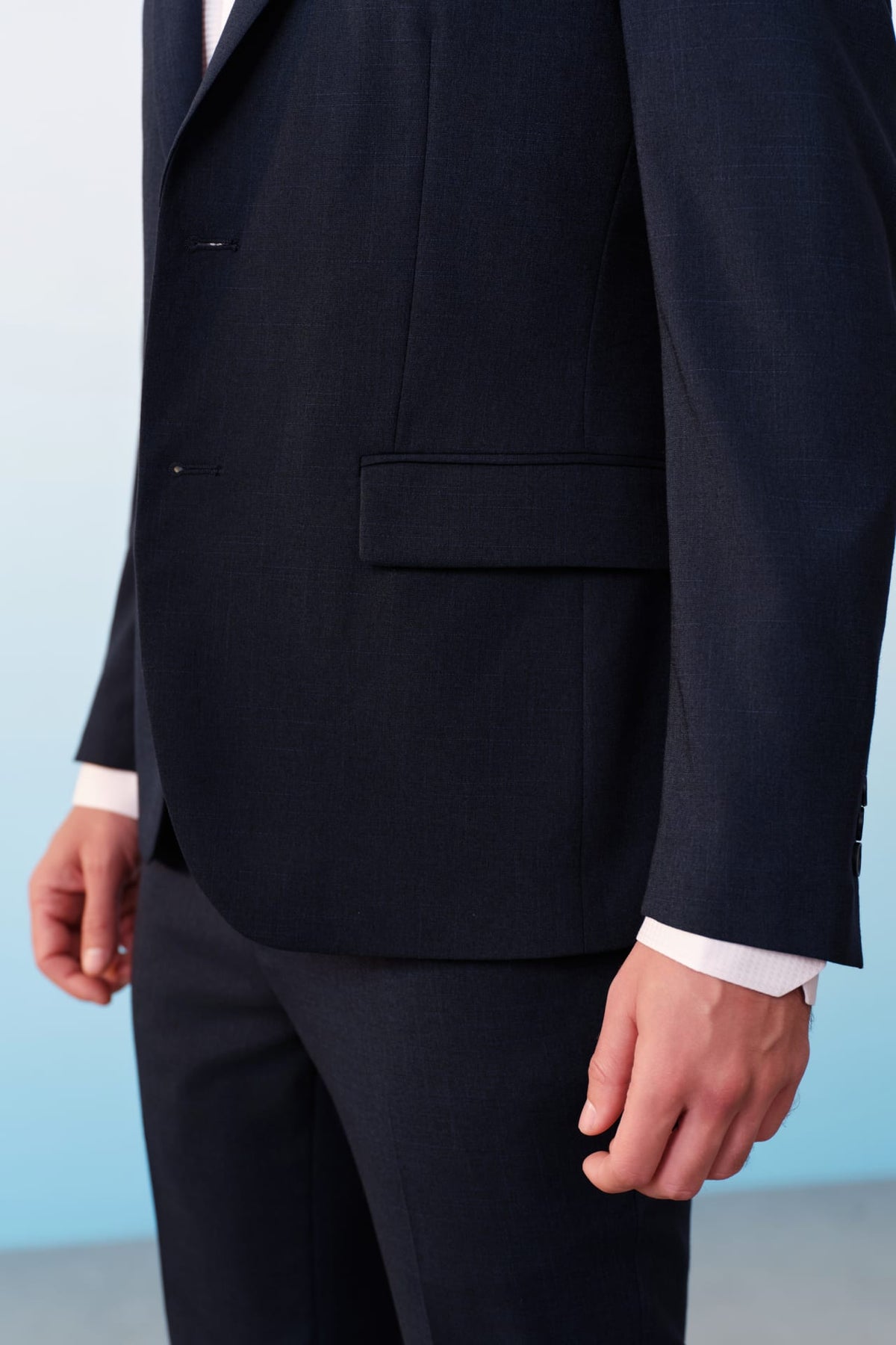 G2000 Suits Poly Blend Textured Stretch Slim Fit Suit Blazer
