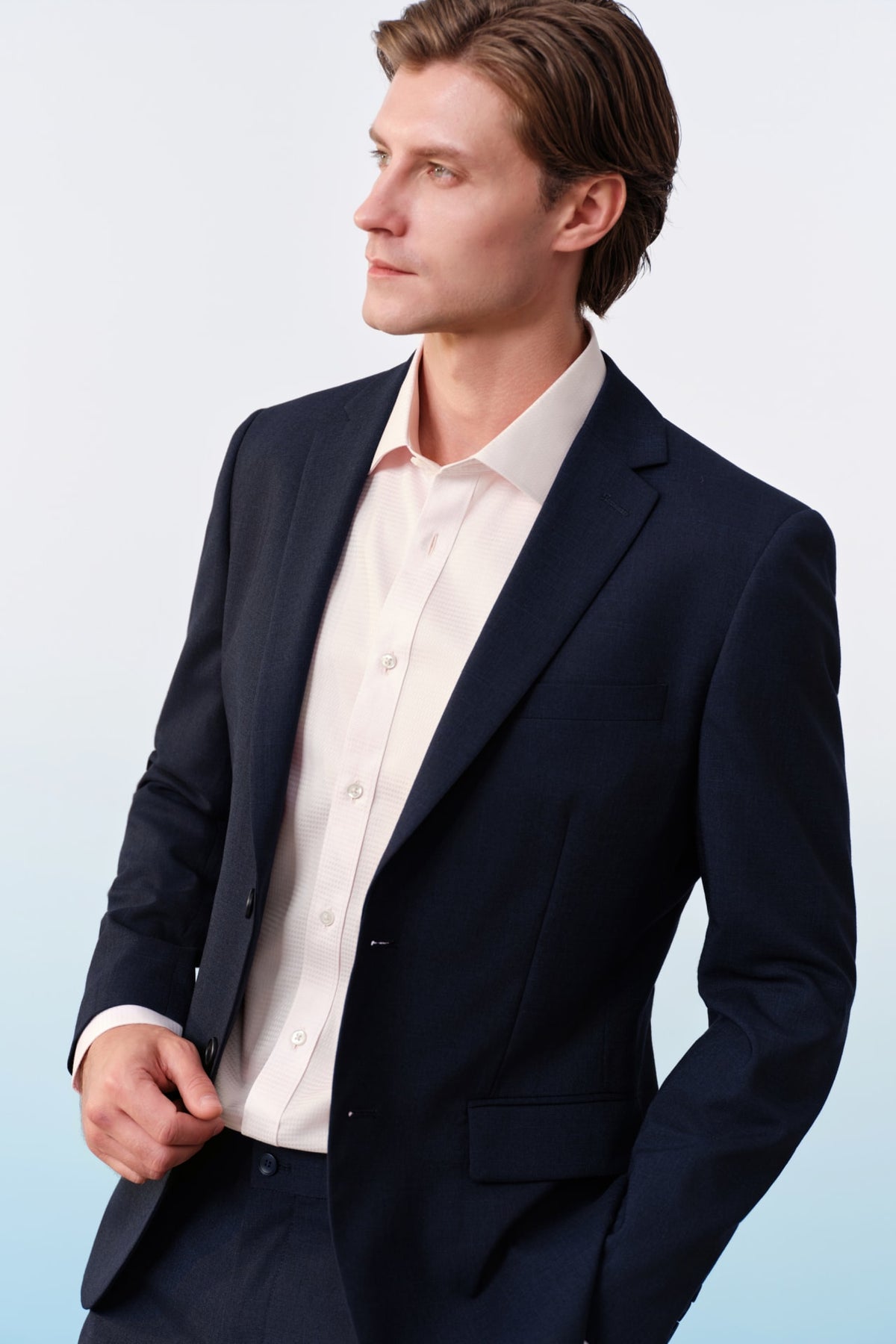 G2000 Suits Poly Blend Textured Stretch Slim Fit Suit Blazer