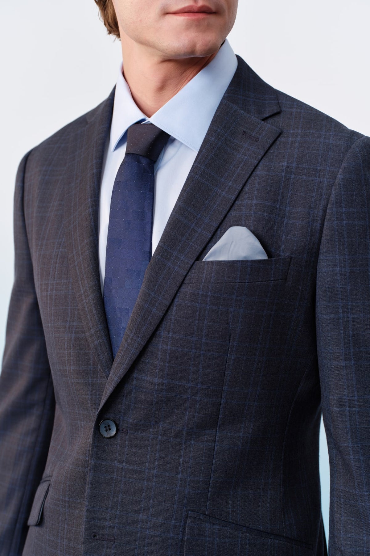 G2000 - Suits - Poly Blend Check Stretch Smart Fit Suit Blazer