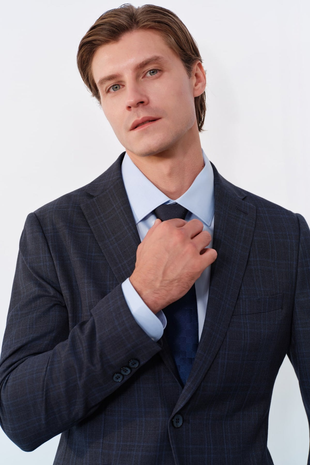 G2000 - Suits - Poly Blend Check Stretch Smart Fit Suit Blazer