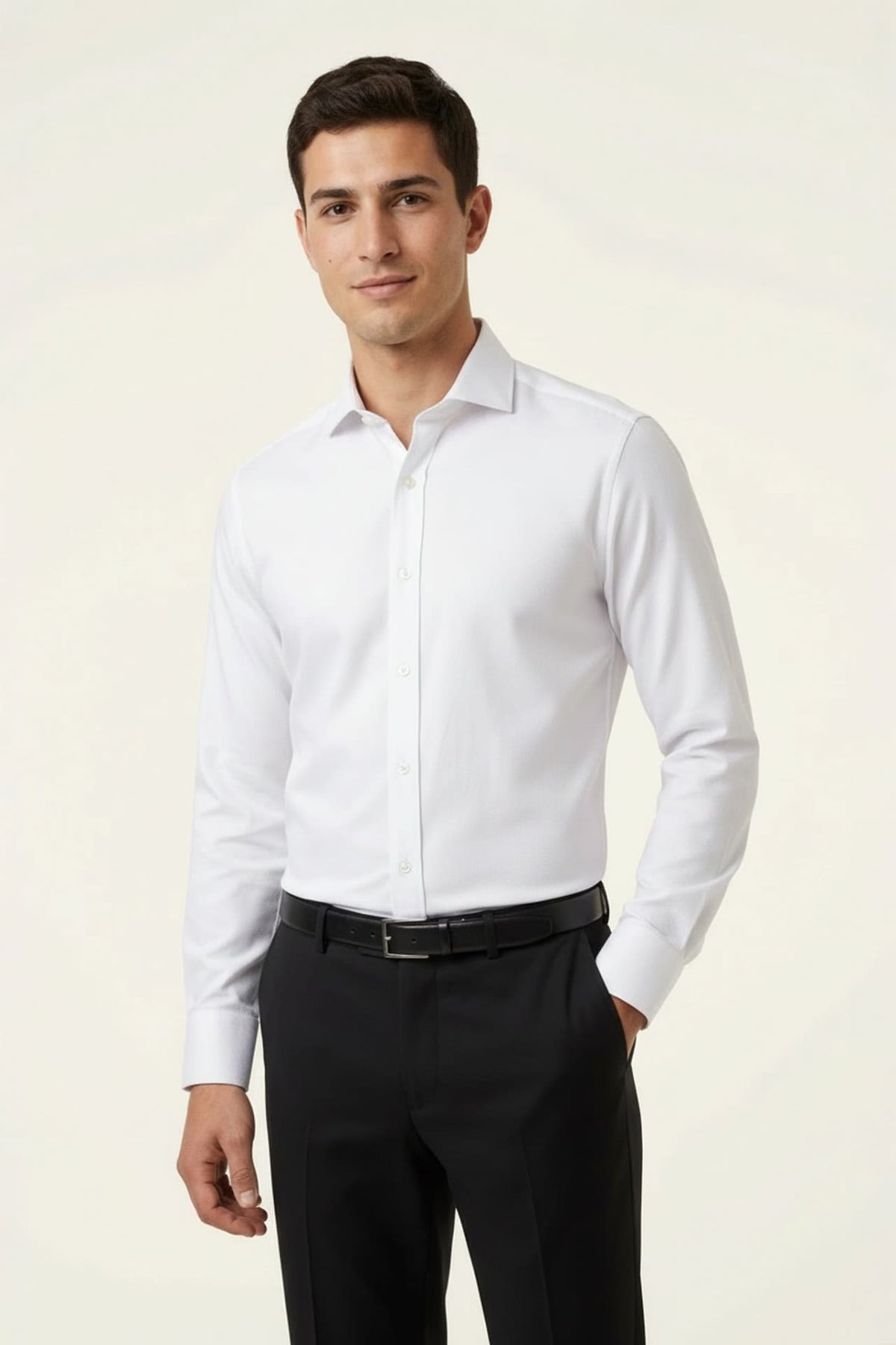 G2000 - Shirts - Non-Iron Premium Cotton Textured Smart Fit Long Sleeve Shirt