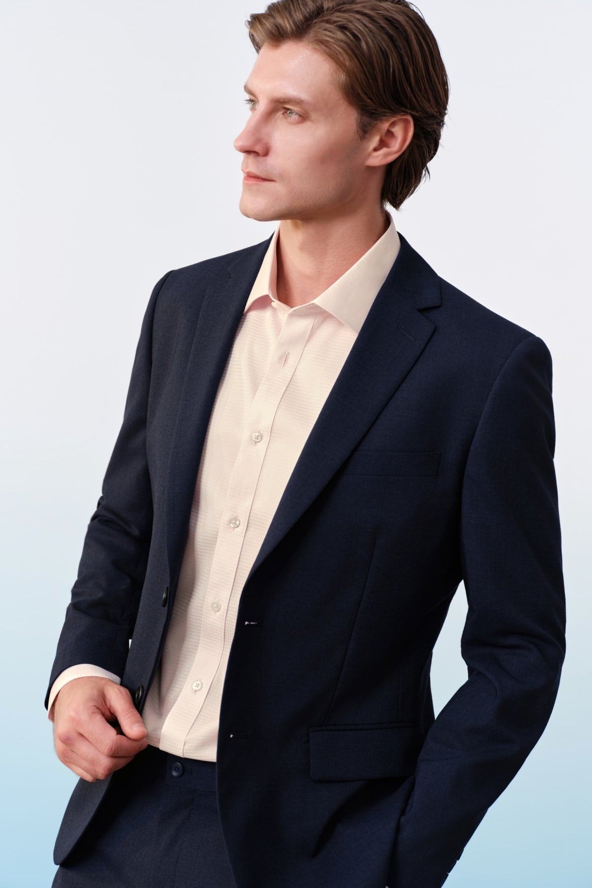 G2000 - Shirts - Non-Iron Premium Cotton Textured Smart Fit Long Sleeve Shirt