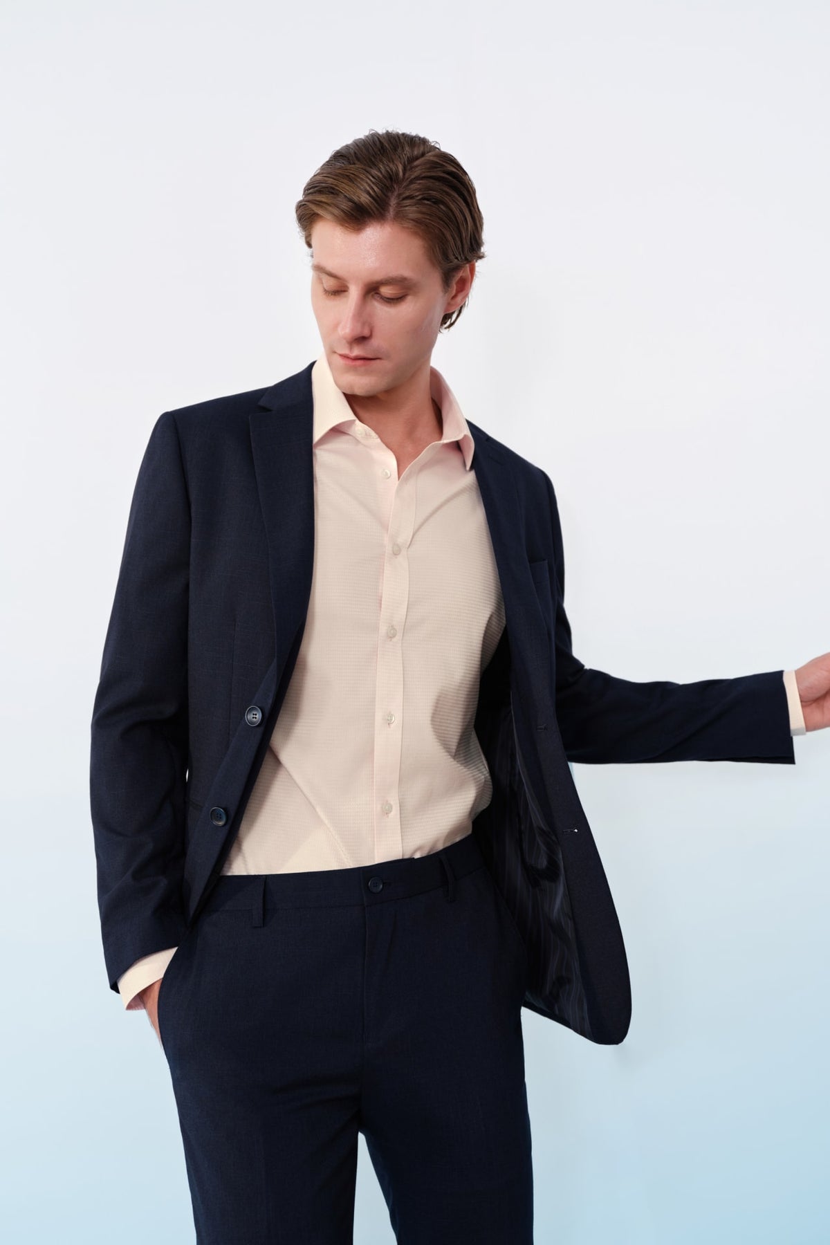 G2000 - Shirts - Non-Iron Premium Cotton Textured Smart Fit Long Sleeve Shirt