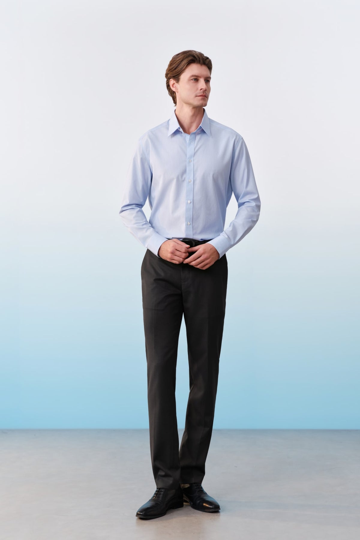 G2000 Shirts Non-Iron Premium Cotton Stripe Smart Fit Long Sleeve Shirt