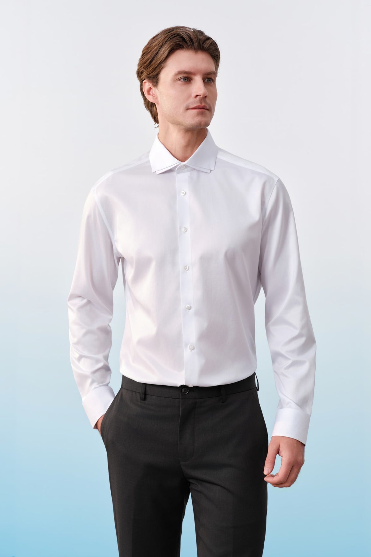 G2000 - Shirts - Non-Iron Premium Cotton Fine Twill Smart Fit Long Sleeve Shirt With Design Detail