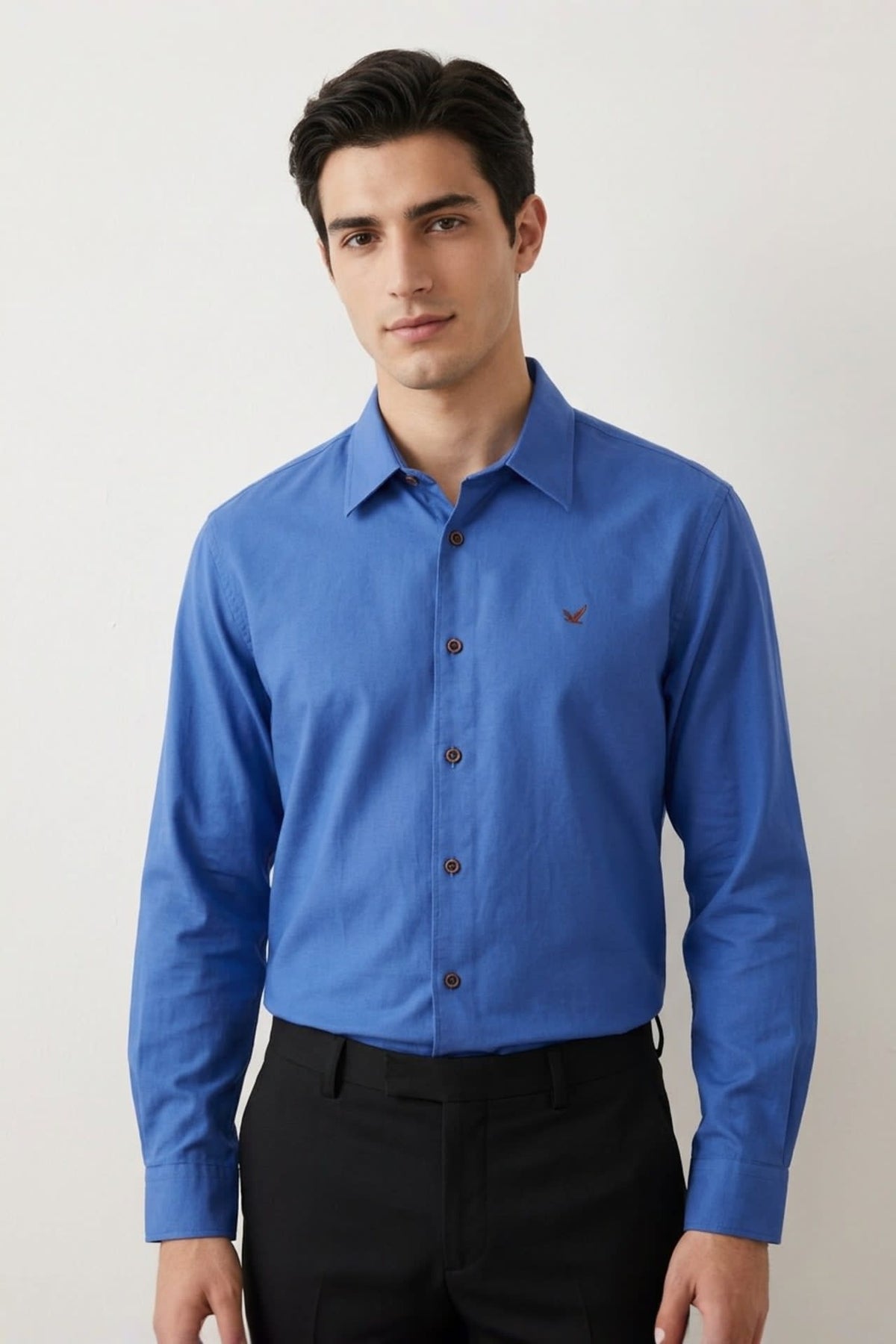 G2000 Shirts Winkle Free Cotton Oxford Relax Fit Long Sleeve Casual Shirt With Logo Snorkel Blue Relaxed