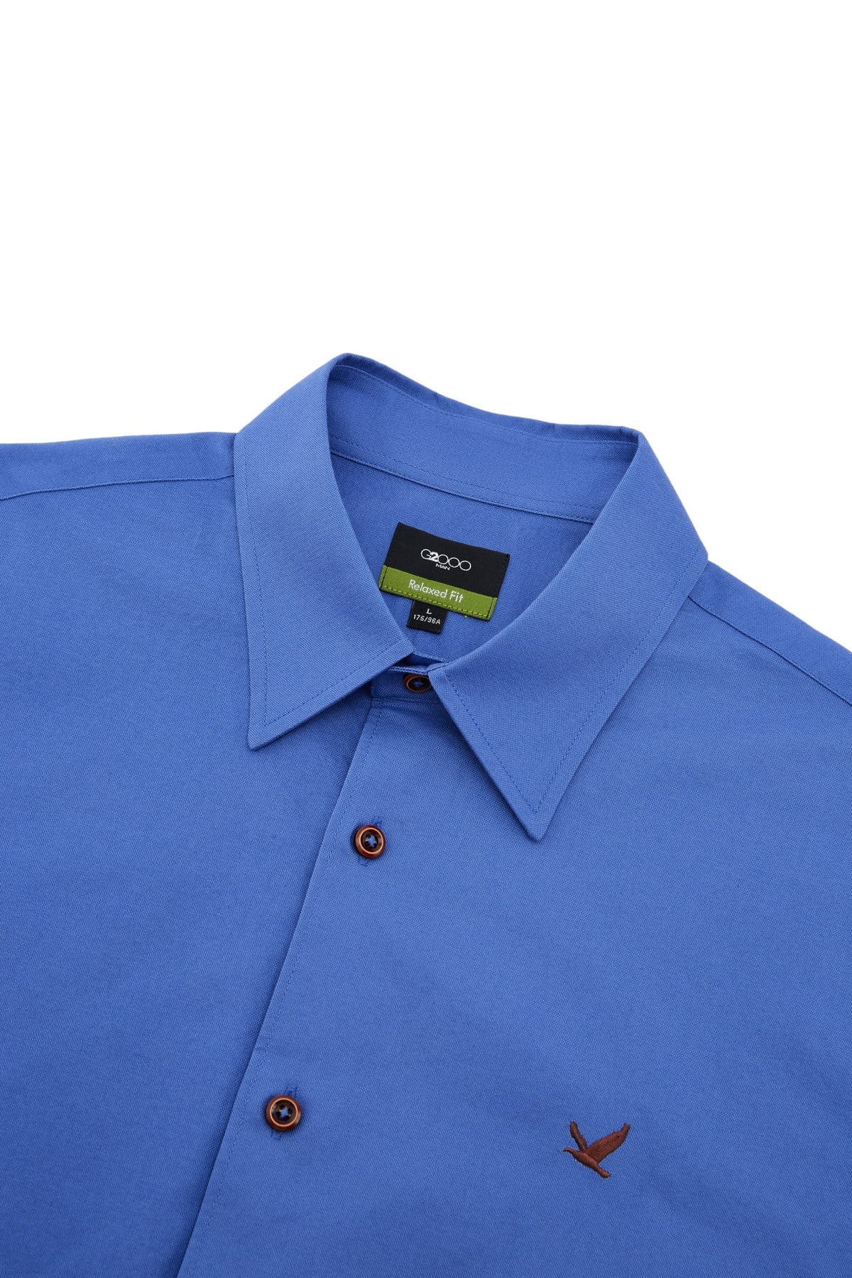 G2000 - Shirts - Wrinkle Free Cotton Oxford Relax Fit Long Sleeve Casual Shirt With Logo