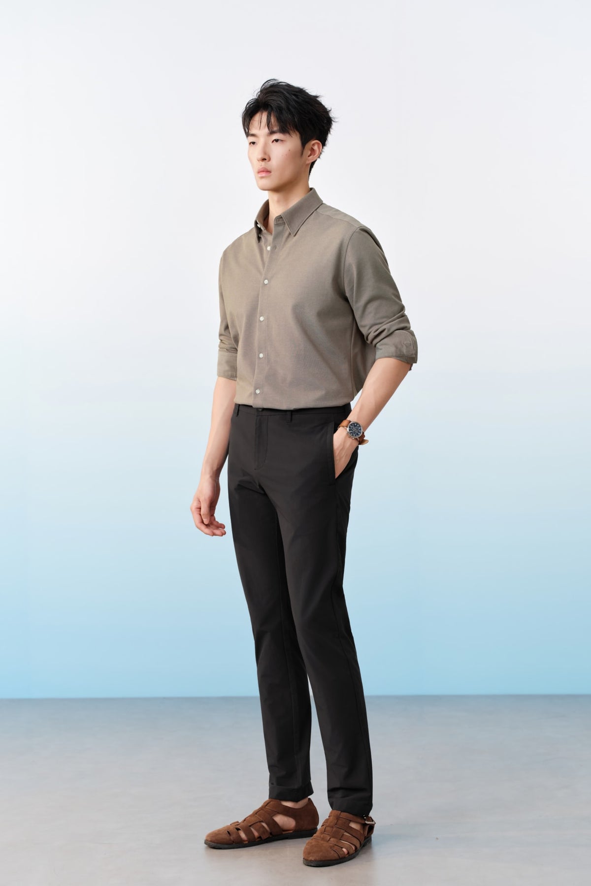 G2000 - Shirts - Easy Iron Cotton Knit Smart Fit Long Sleeve Shirt