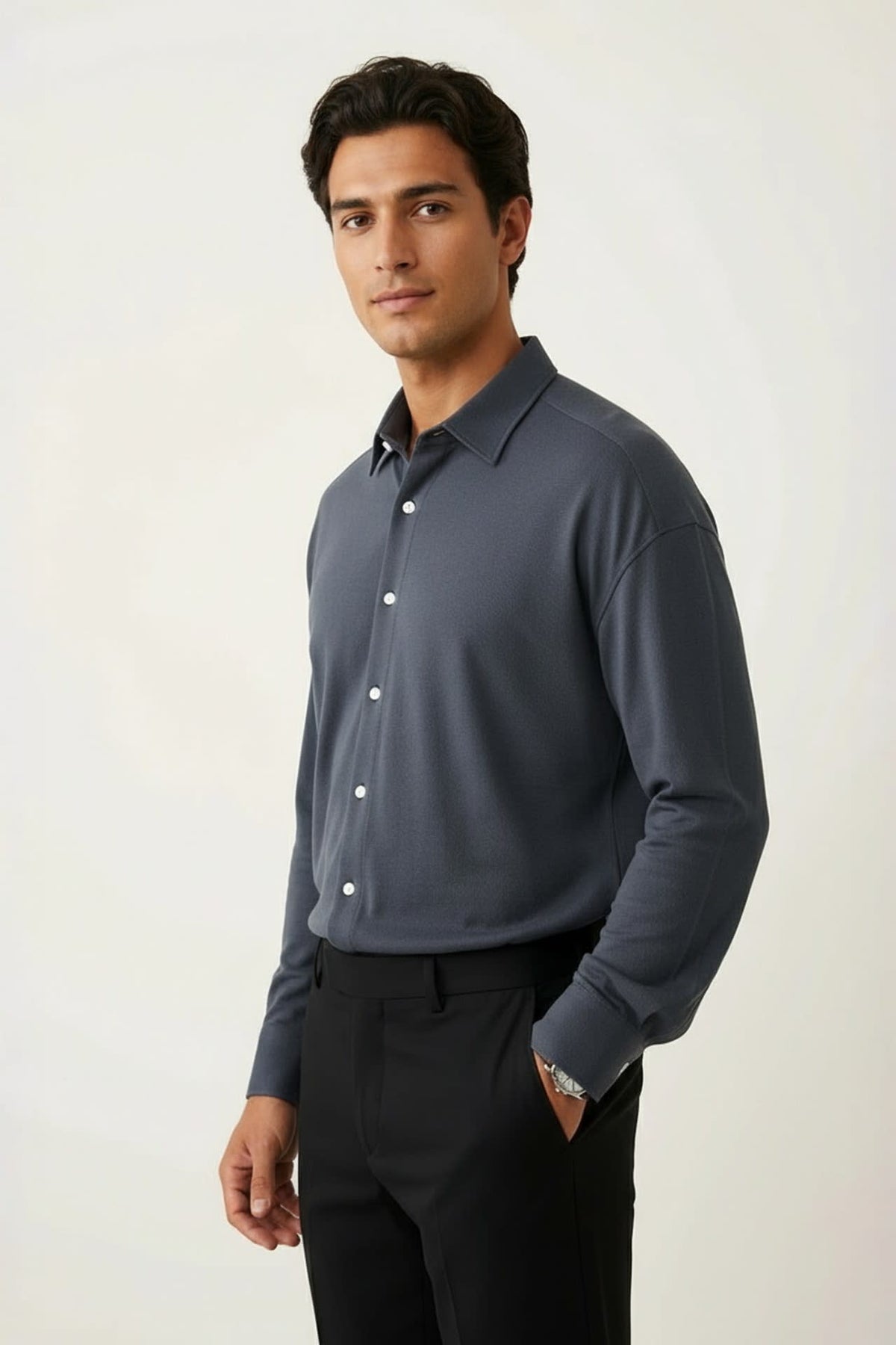 G2000 Shirts Easy Iron Cotton Knit Smart Fit Long Sleeve Shirt
