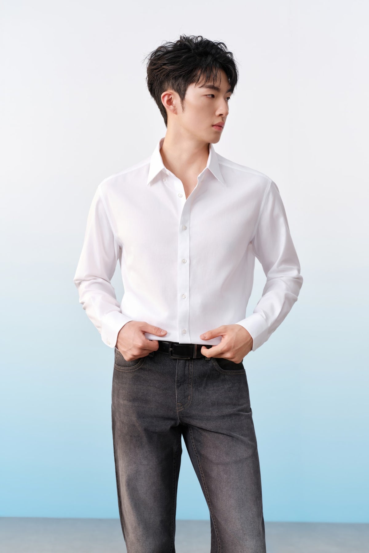 G2000 - Shirts - Non-Iron Cotton Dobby Textured Regular Fit Long Sleeve Shirt