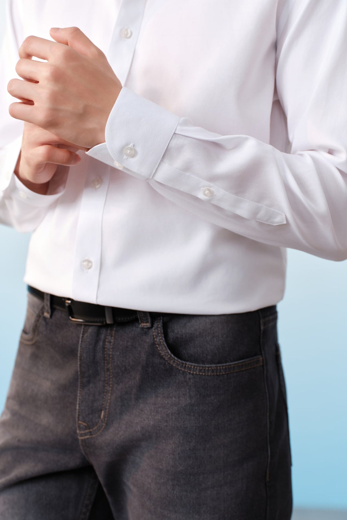 G2000 - Shirts - Non-Iron Cotton Dobby Textured Regular Fit Long Sleeve Shirt