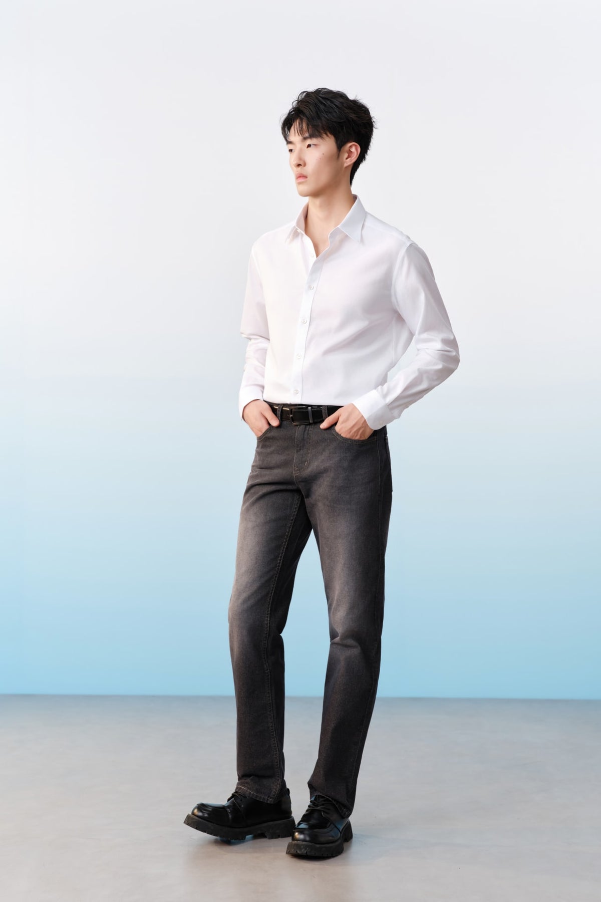 G2000 - Shirts - Non-Iron Cotton Dobby Textured Regular Fit Long Sleeve Shirt