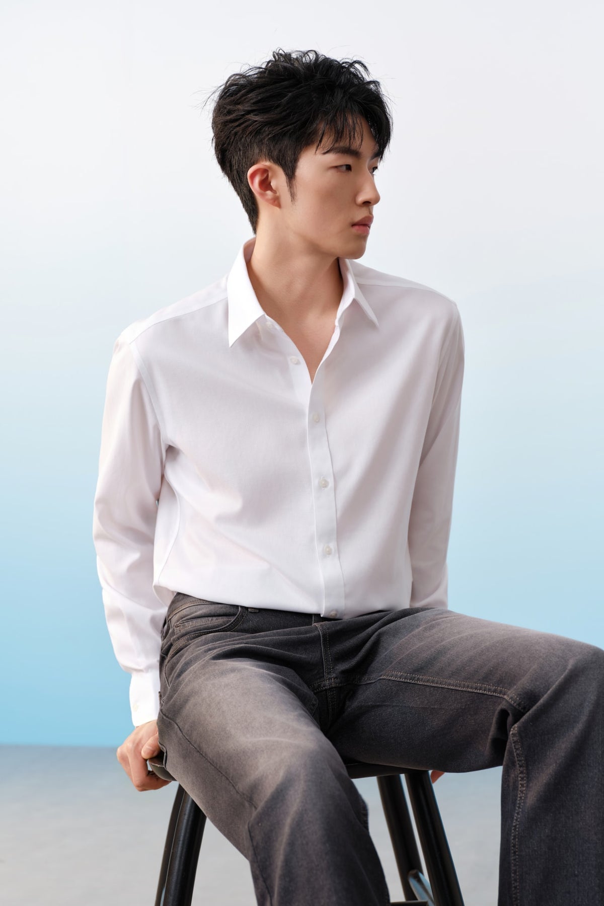 G2000 - Shirts - Non-Iron Cotton Dobby Textured Regular Fit Long Sleeve Shirt