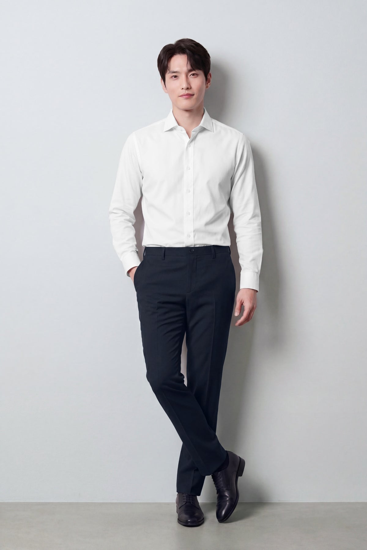Non-Iron Easy Care Cotton Blend Wide Twill Smart Fit Long Sleeve Shirt