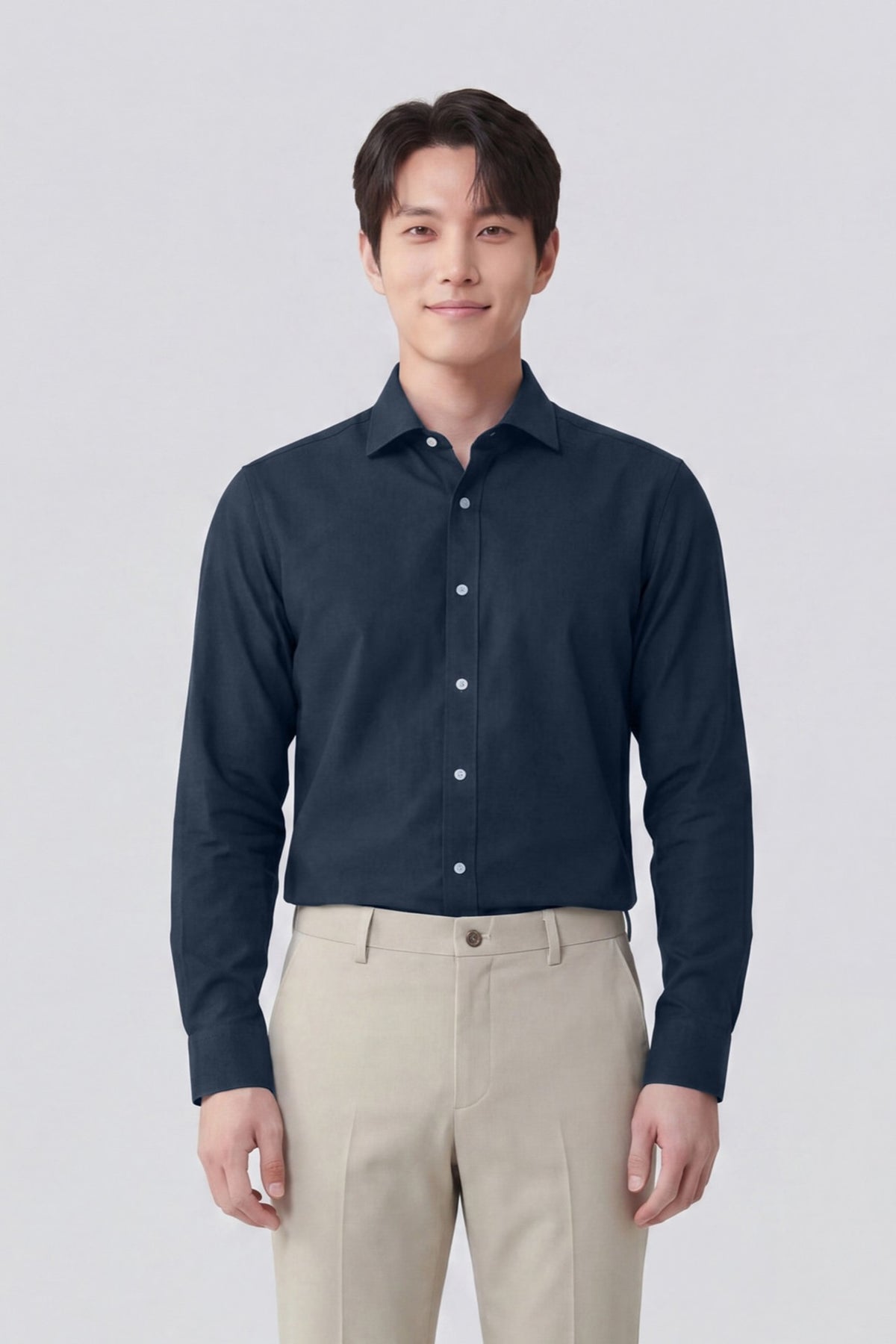 Non-Iron Easy Care Cotton Blend Wide Twill Smart Fit Long Sleeve Shirt