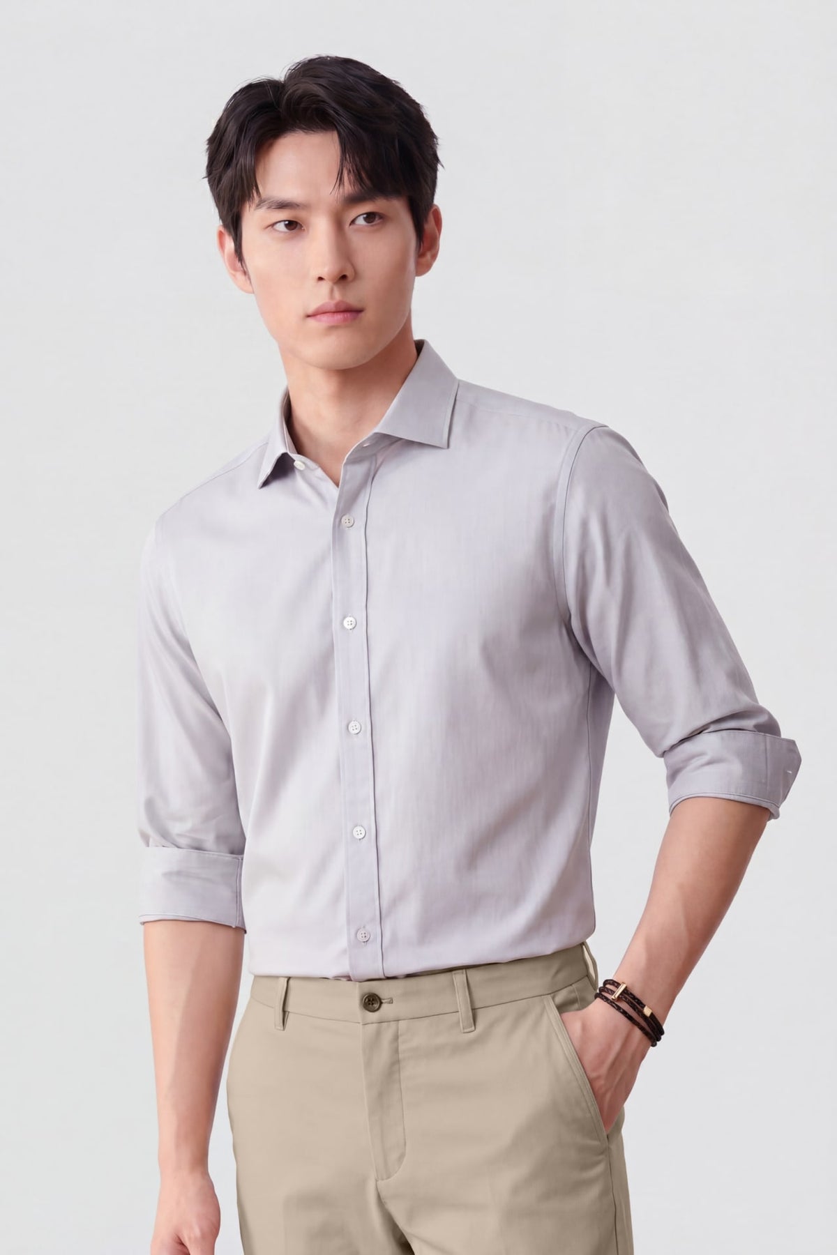 G2000 Shirts Non-Iron Easy Care Wide Twill Smart Fit Long Sleeve Shirt Flint Stone Smart