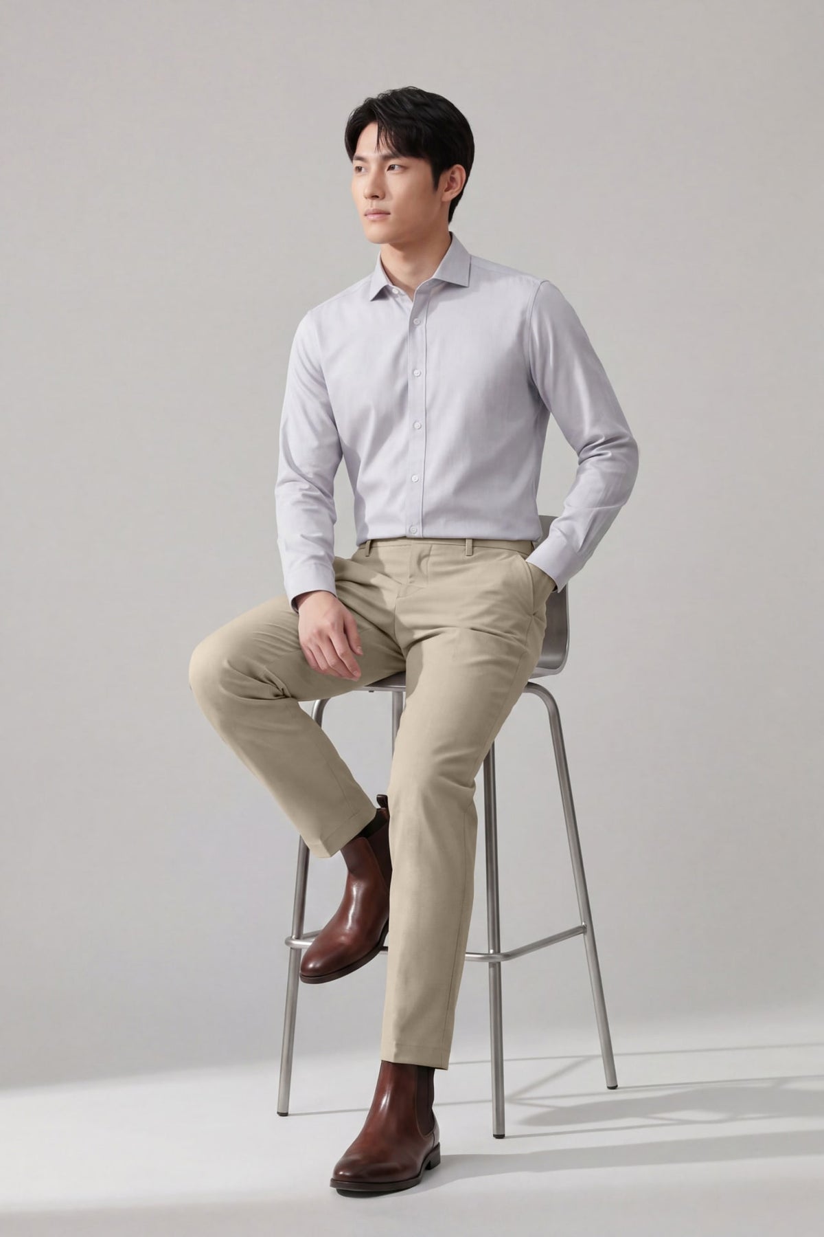 G2000 Shirts Non-Iron Easy Care Wide Twill Smart Fit Long Sleeve Shirt