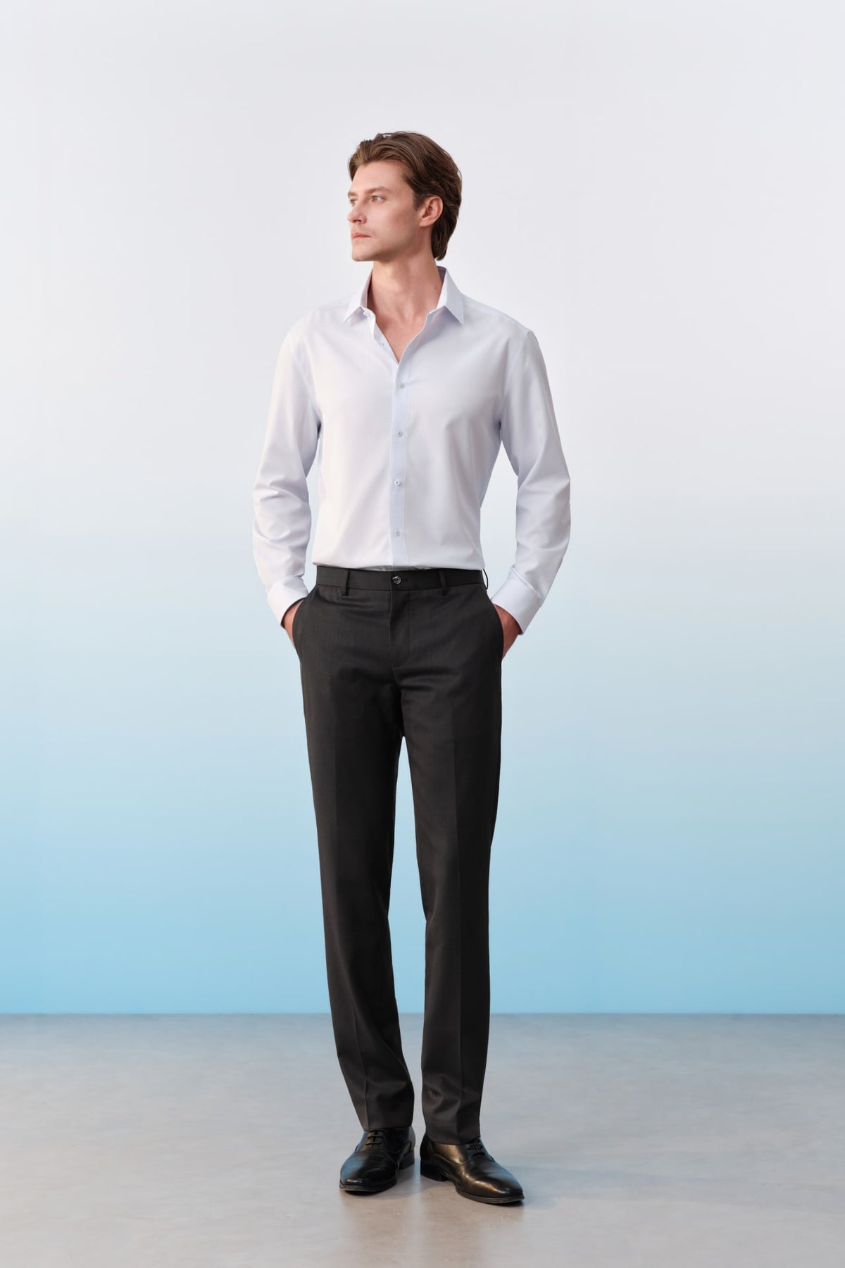 G2000 Shirts Non-Iron Dry Check Smart Fit Long Sleeve Shirt